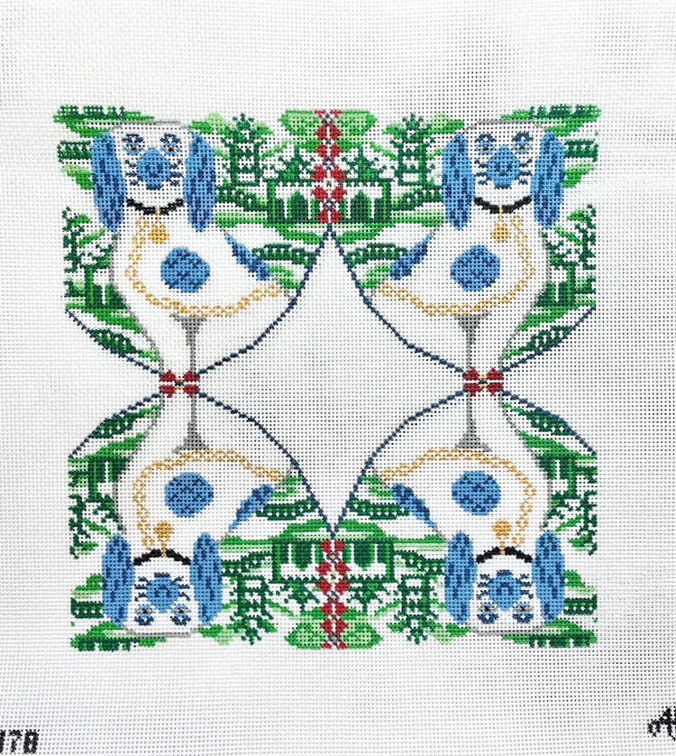 Anne Fisher Chinoiserie Dog 10 x 10 Tray Insert AF178