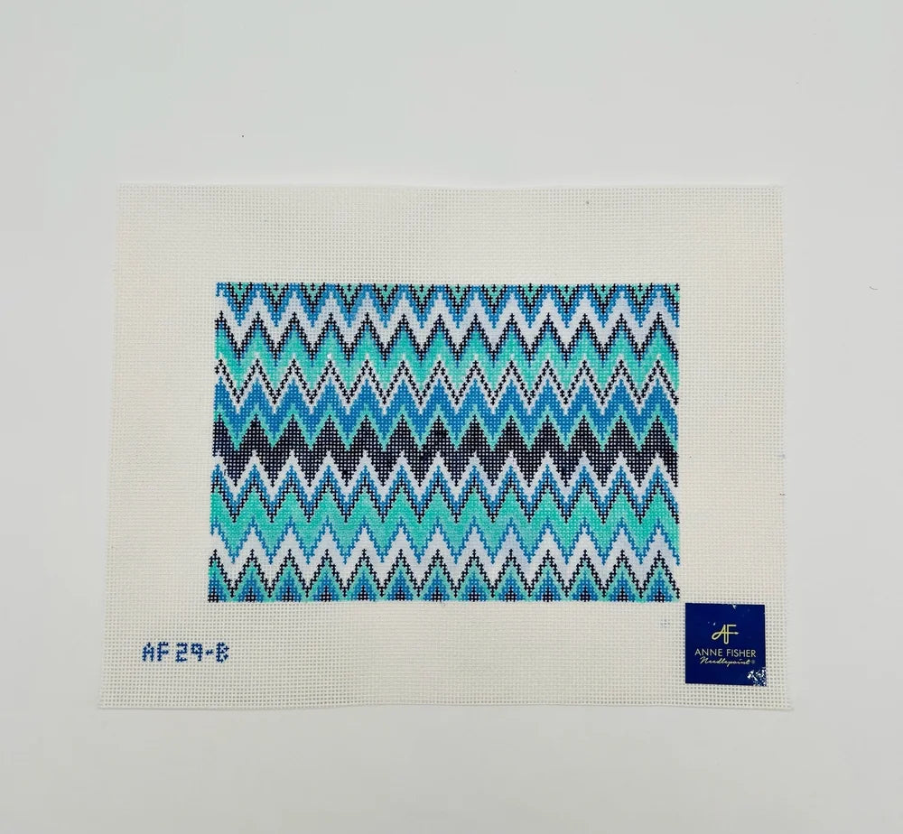 Anne Fisher Blue ZigZag Clutch AF29B