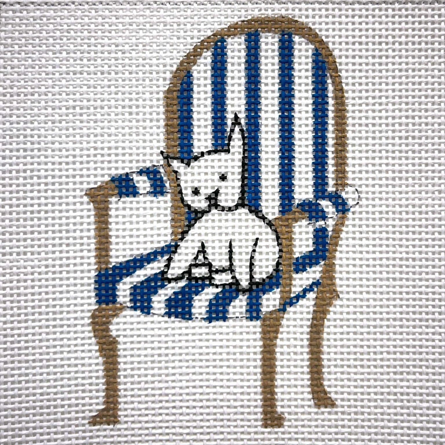 Pup on Stripe Chair AP4908