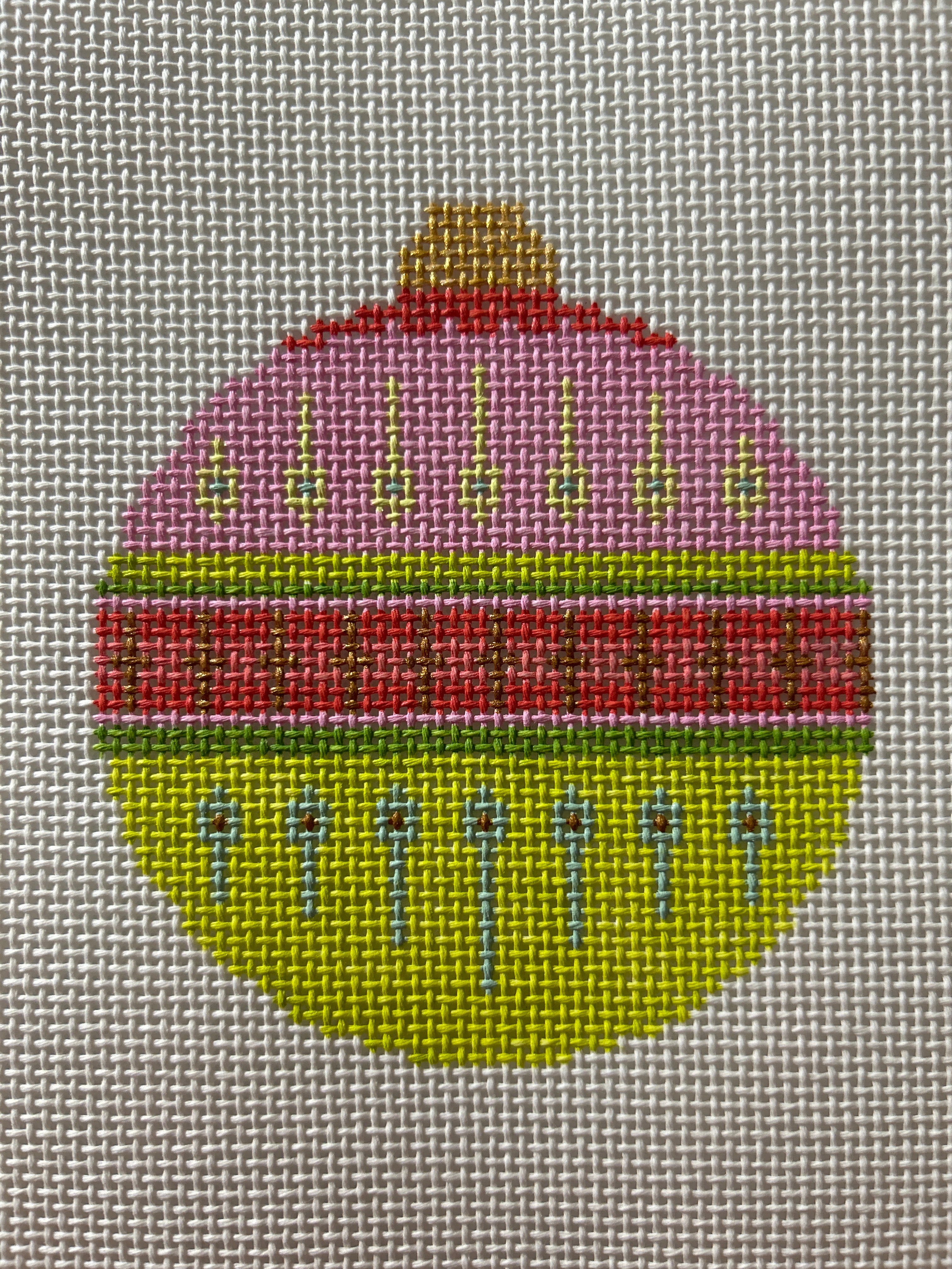 Pink Stripe Round Bauble NO-02 PRE ORDER 8-10 WEEKS