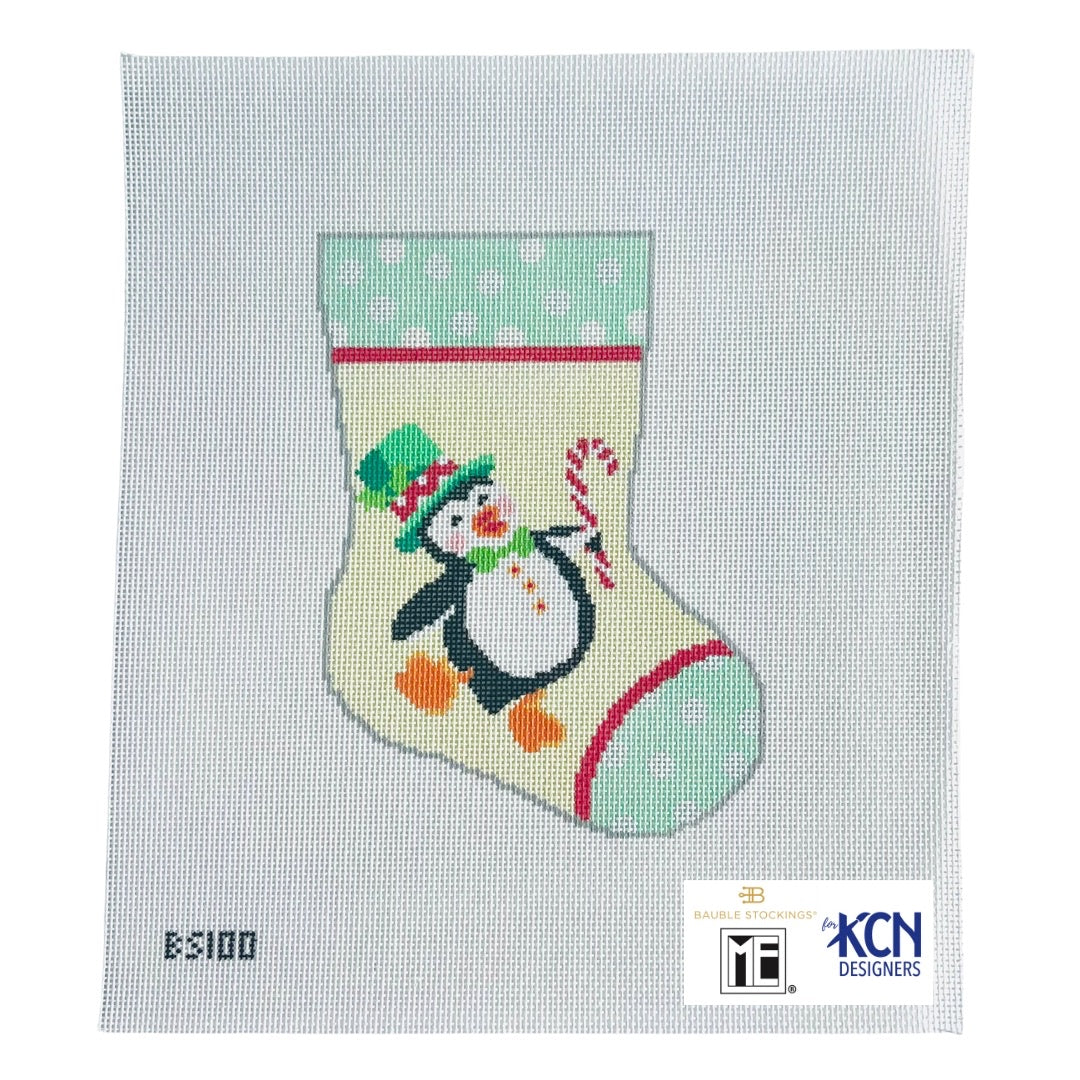 Penguin Ornament Sized Bauble Stocking Canvas BS100