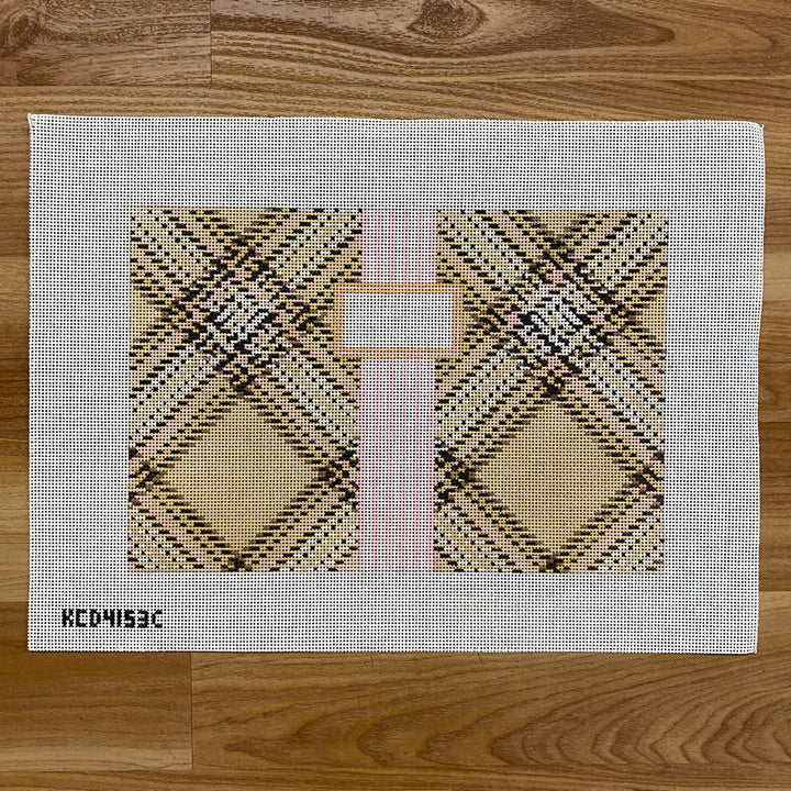 Tartan Plaid Clutch - Cream KCD4153C