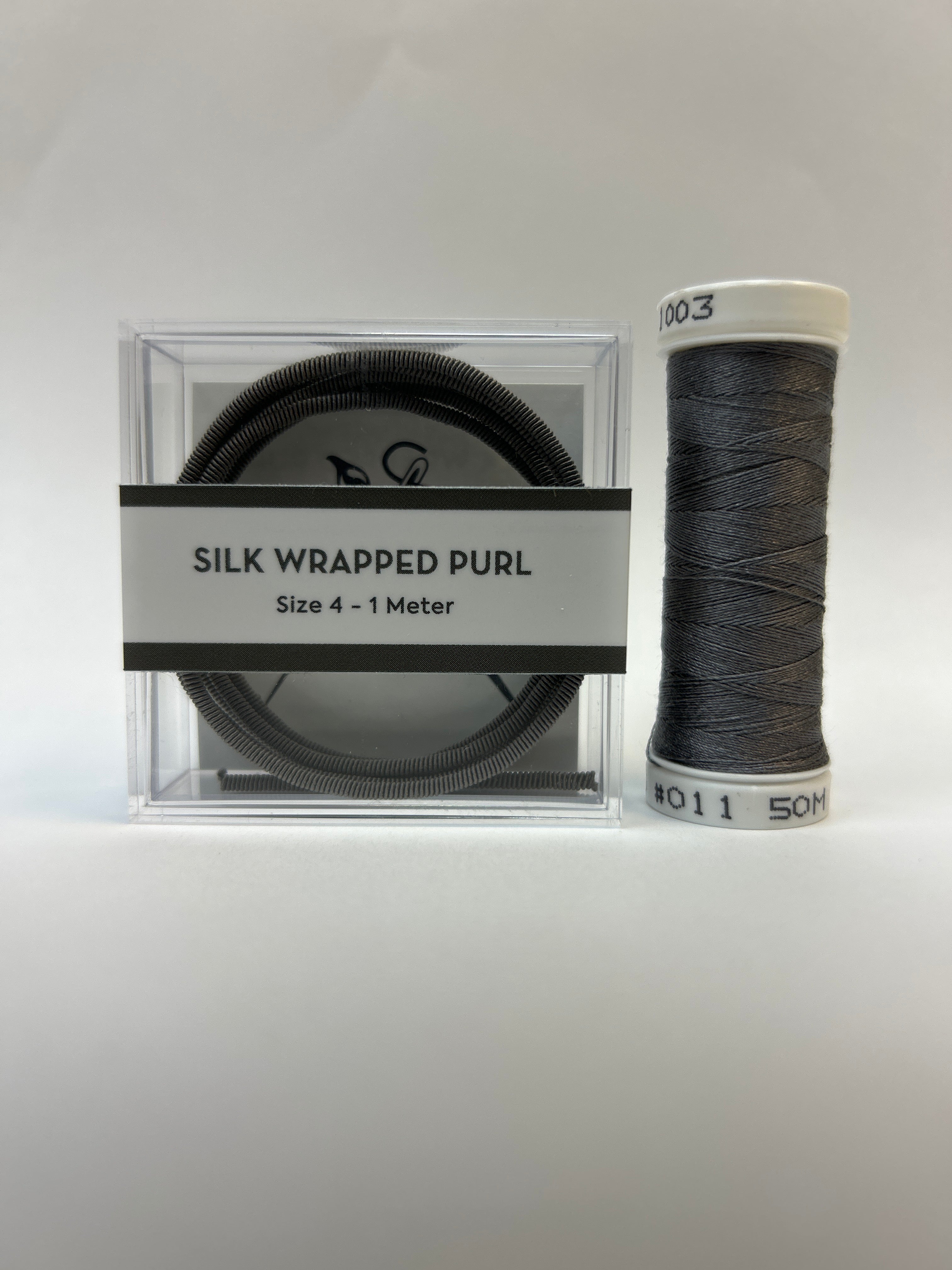 Silk Wrapped Purl Size 4 with Couching Thread