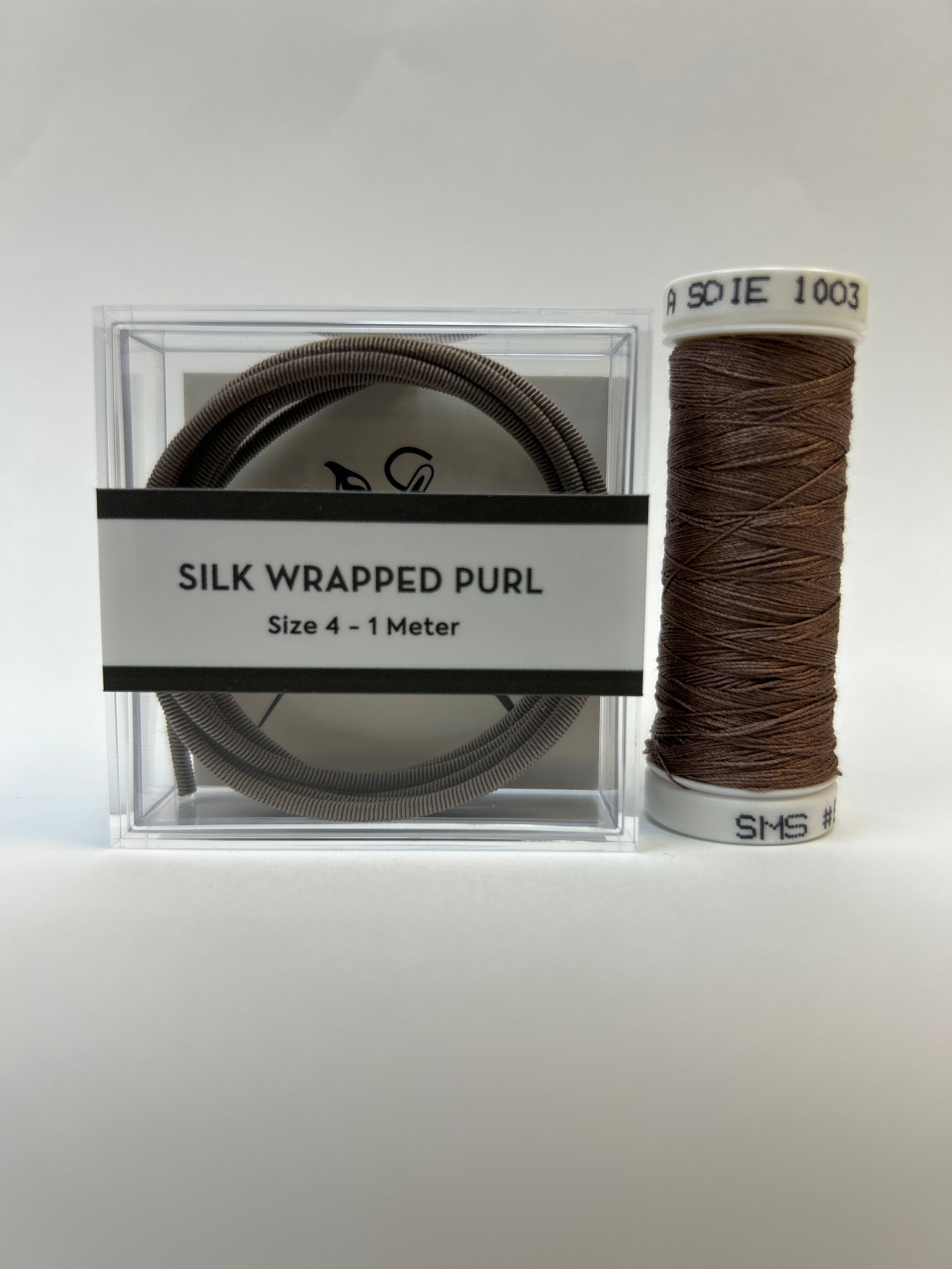 Silk Wrapped Purl Size 4 with Couching Thread