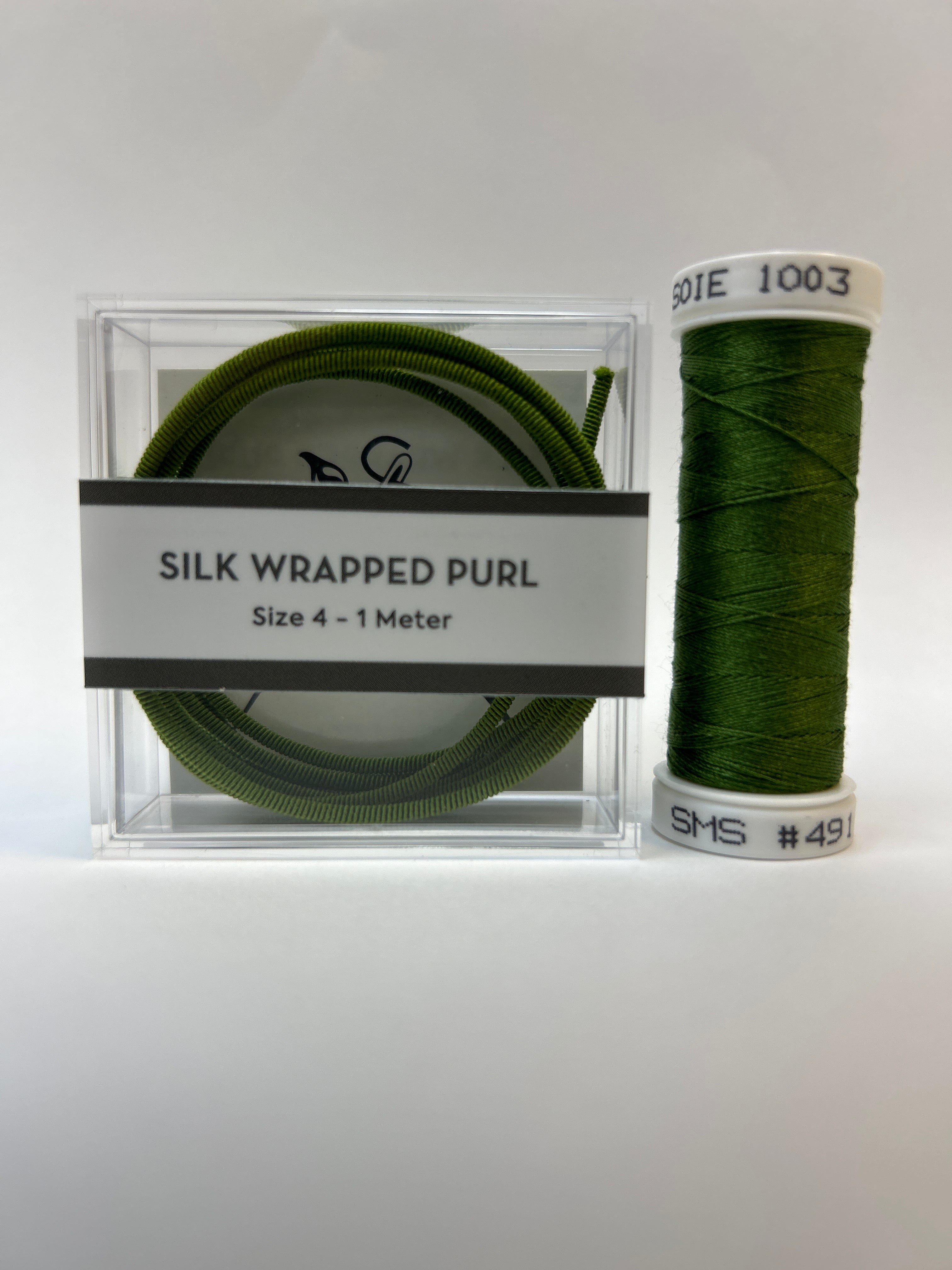 Silk Wrapped Purl Size 4 with Couching Thread
