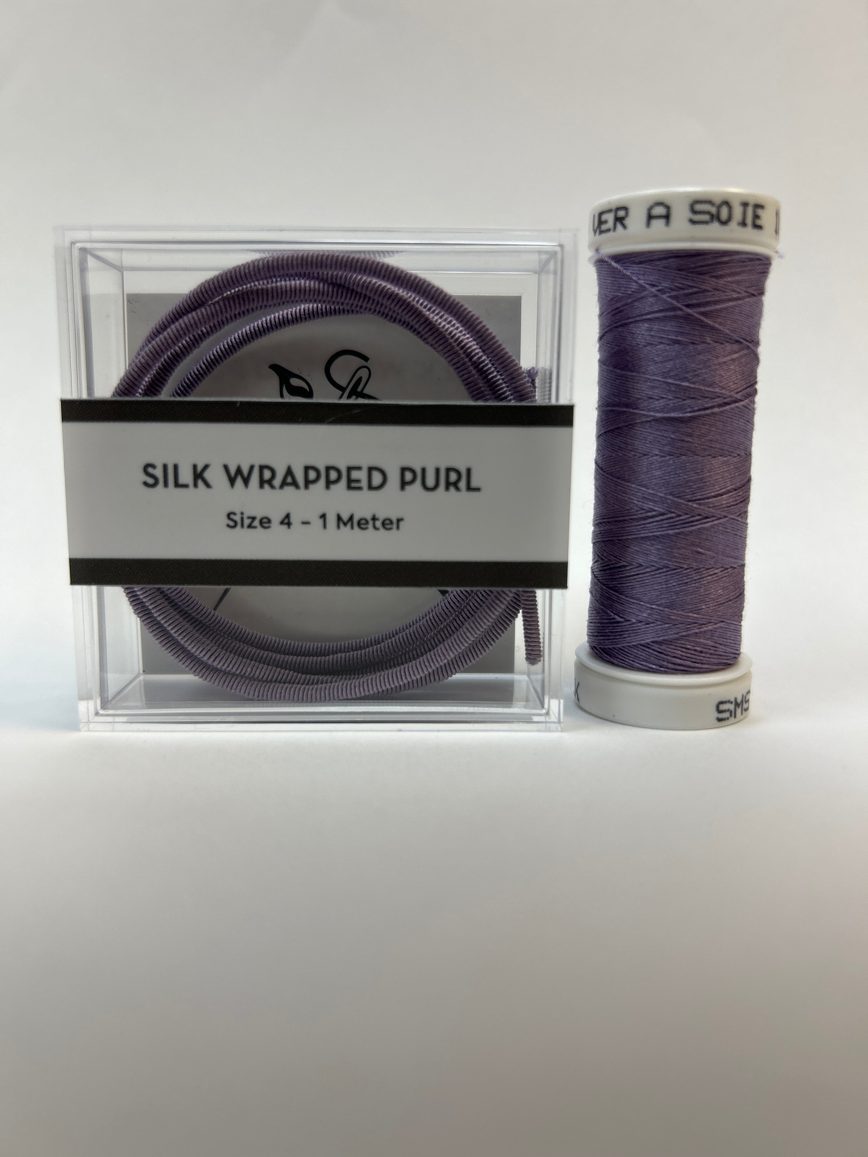 Silk Wrapped Purl Size 4 with Couching Thread