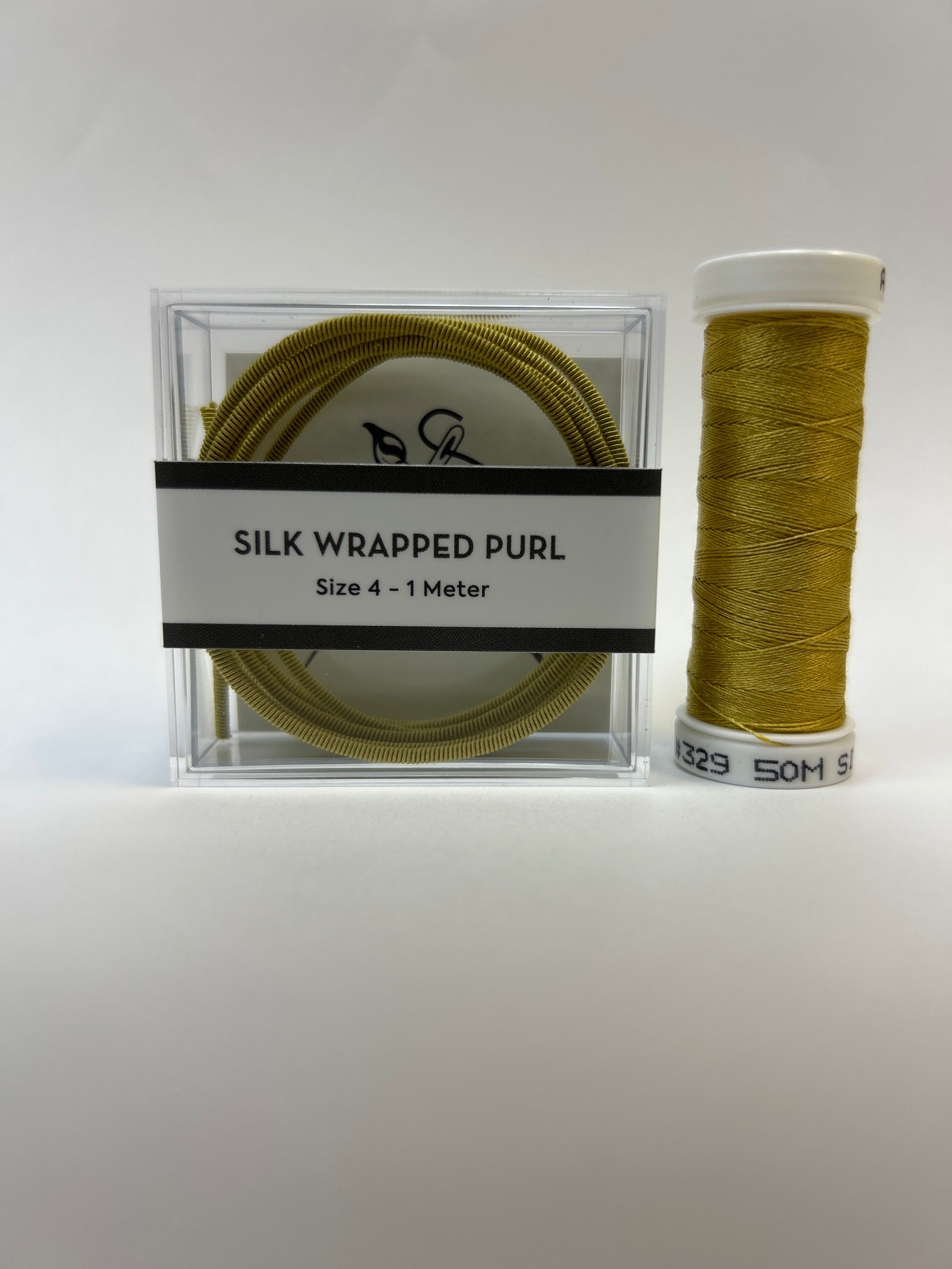 Silk Wrapped Purl Size 4 with Couching Thread