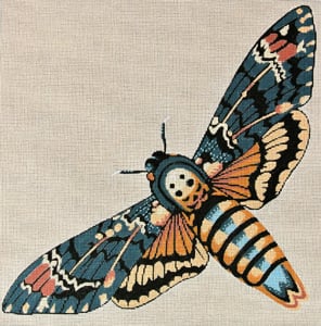 Moth blue and gold C-511b