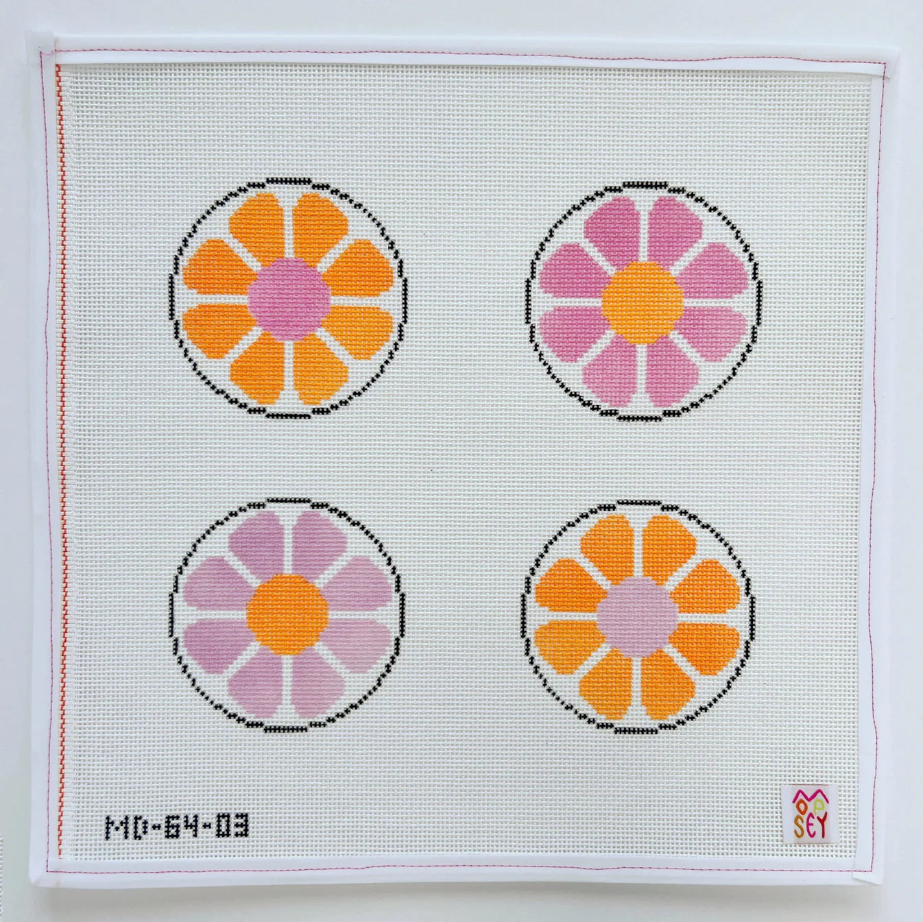 Floral coasters - orange & pink MD-64.03