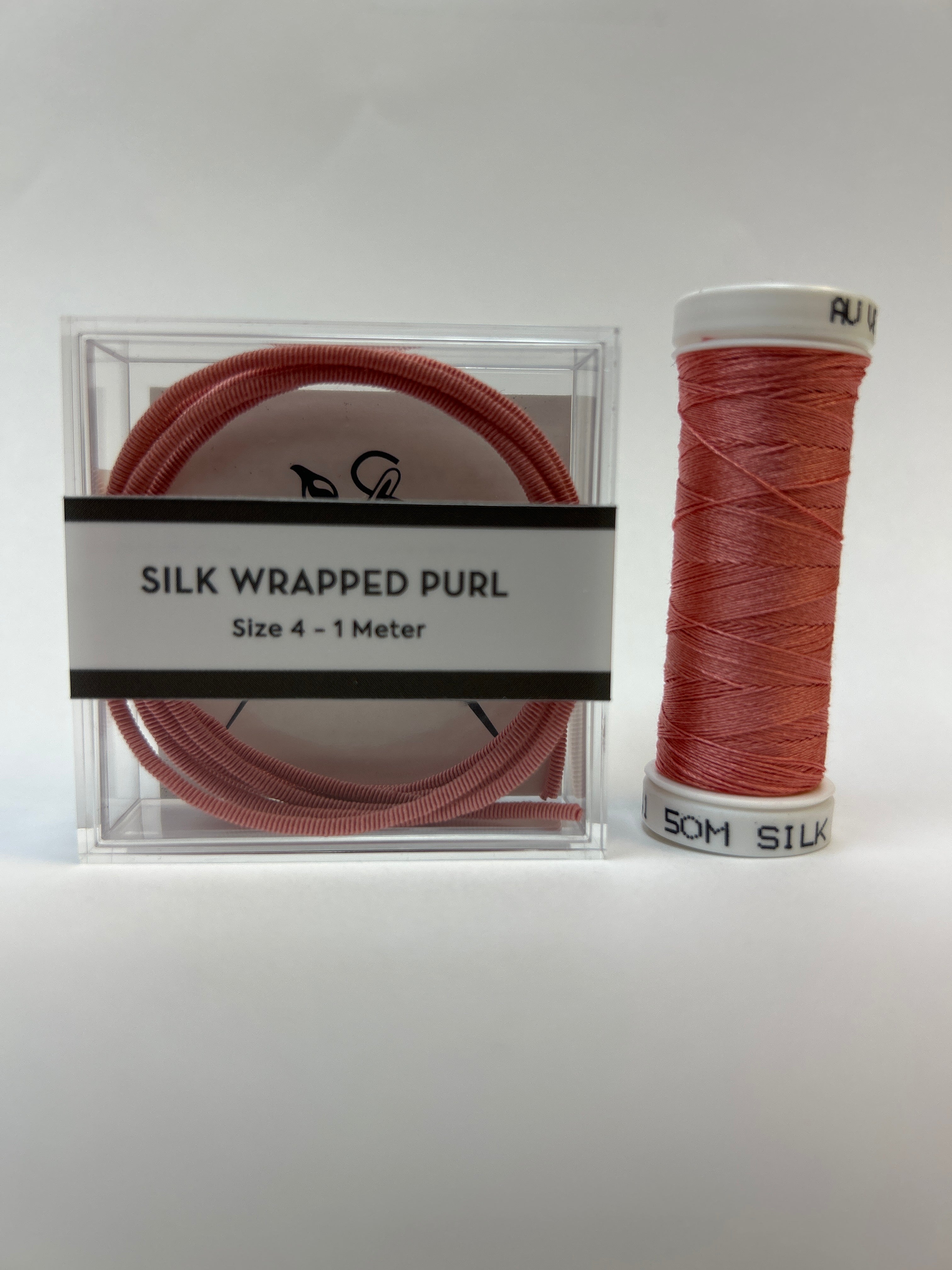 Silk Wrapped Purl Size 4 with Couching Thread