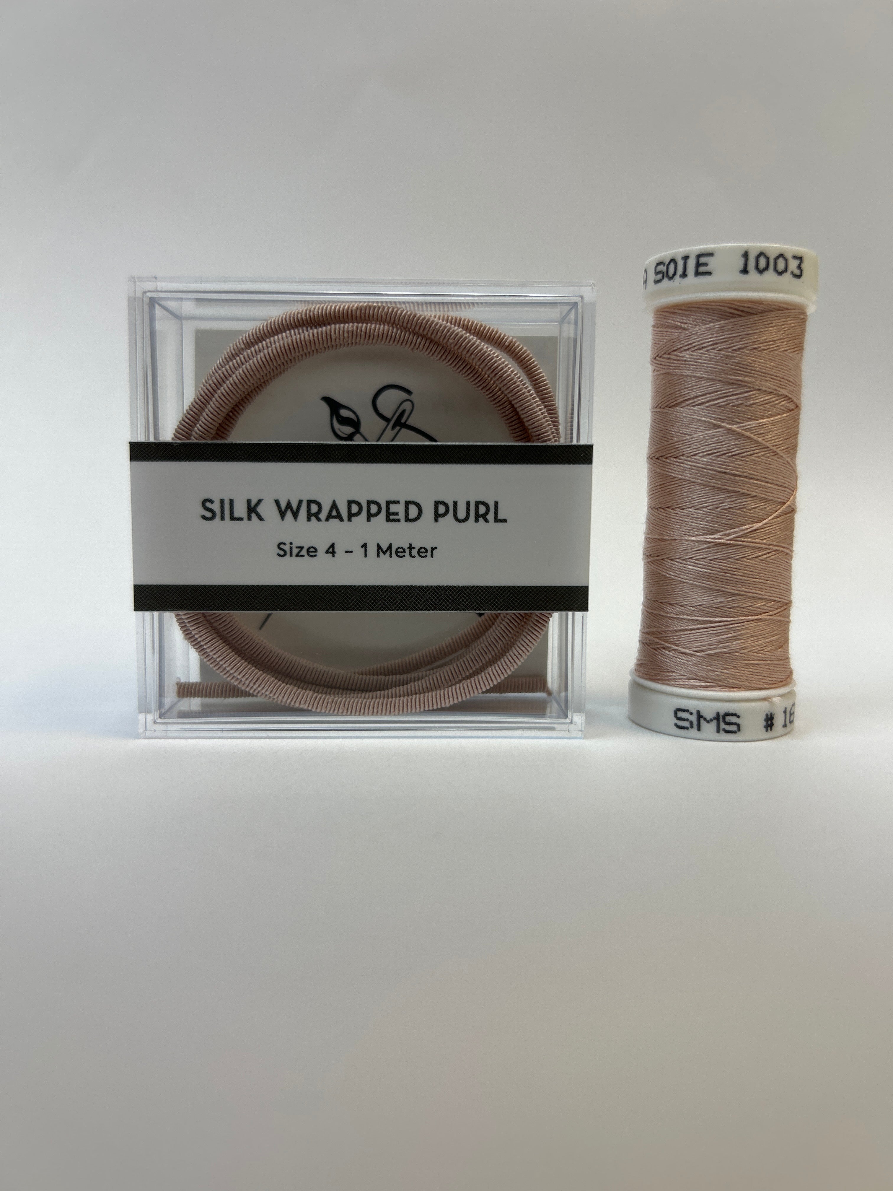 Silk Wrapped Purl Size 4 with Couching Thread
