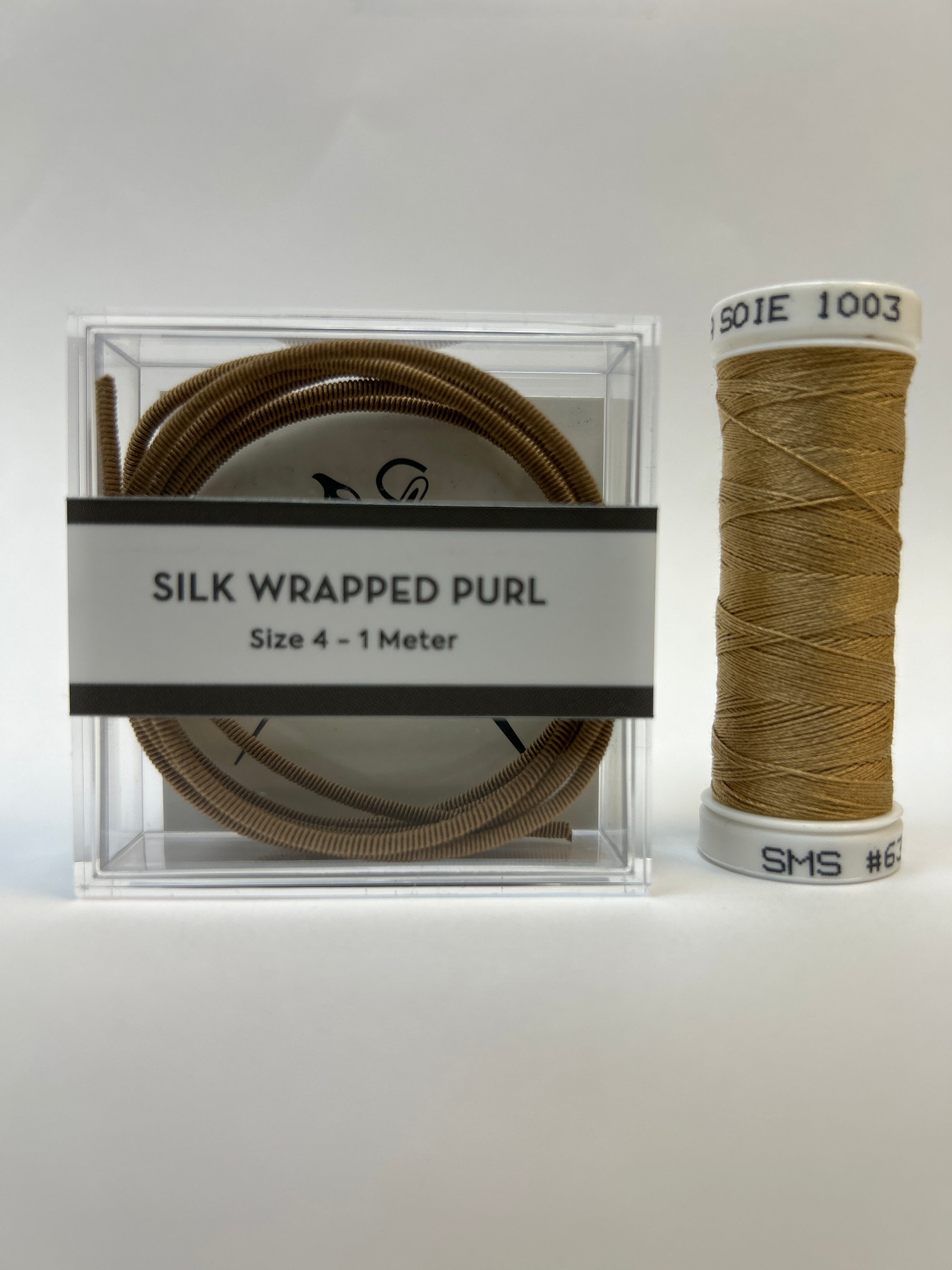 Silk Wrapped Purl Size 4 with Couching Thread