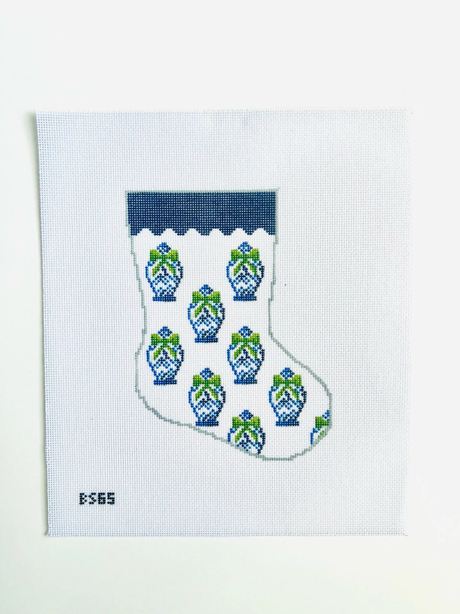 Ginger Jar Pattern Ornament Sized Stocking Canvas BS65