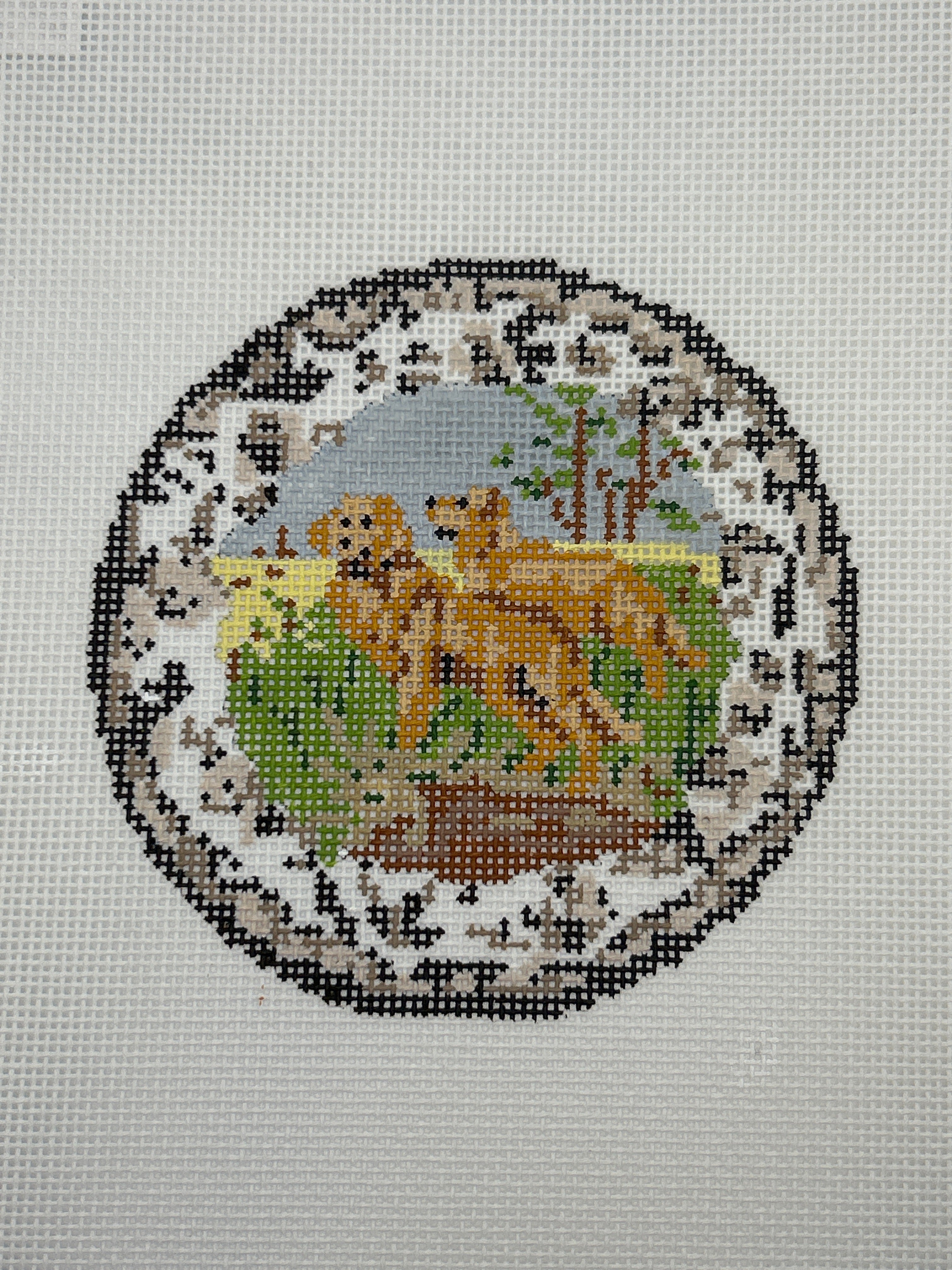 Transferware Golden Retrievers KW187