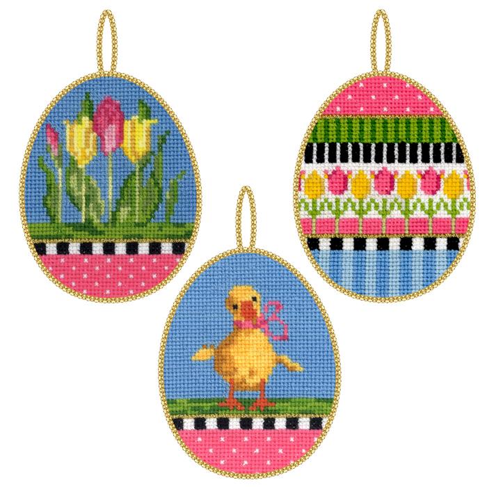 Easter Eggs Set of 3 Cross Stitch Kit