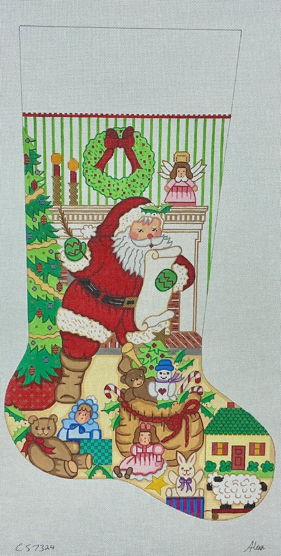 Santa with Toys and List CS7329