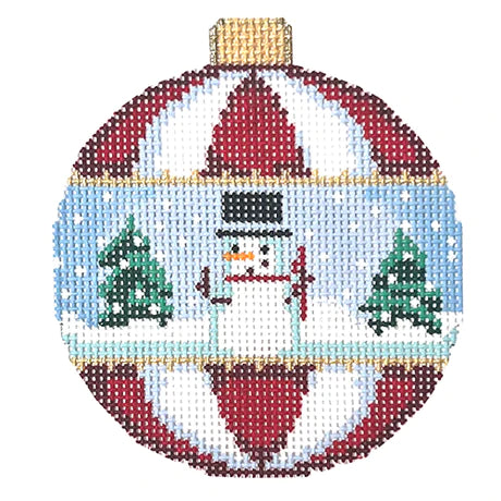 Snowman/Trees Ball Ornament - ATct1801