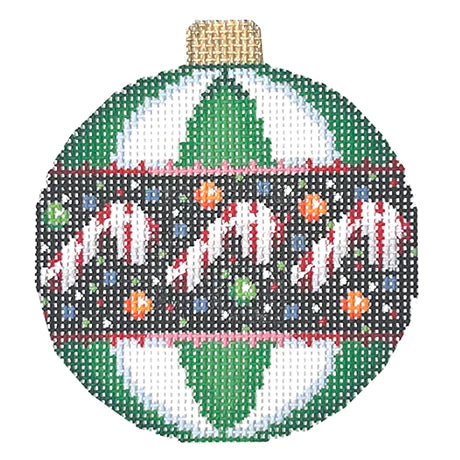 Candy/Green Stripes Ball Ornament - ATct1805