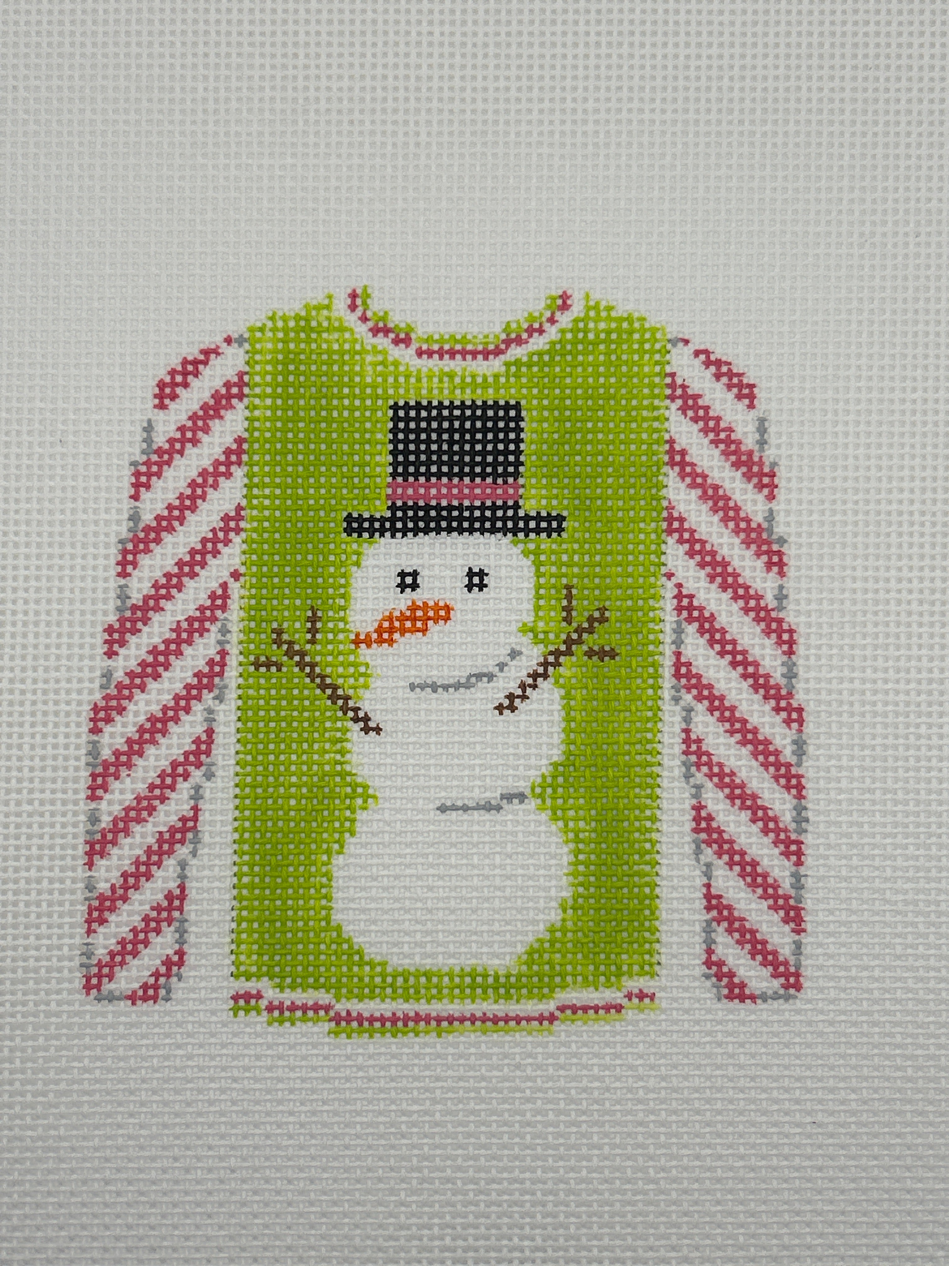 Snowman on Lime Green Sweater O-199R