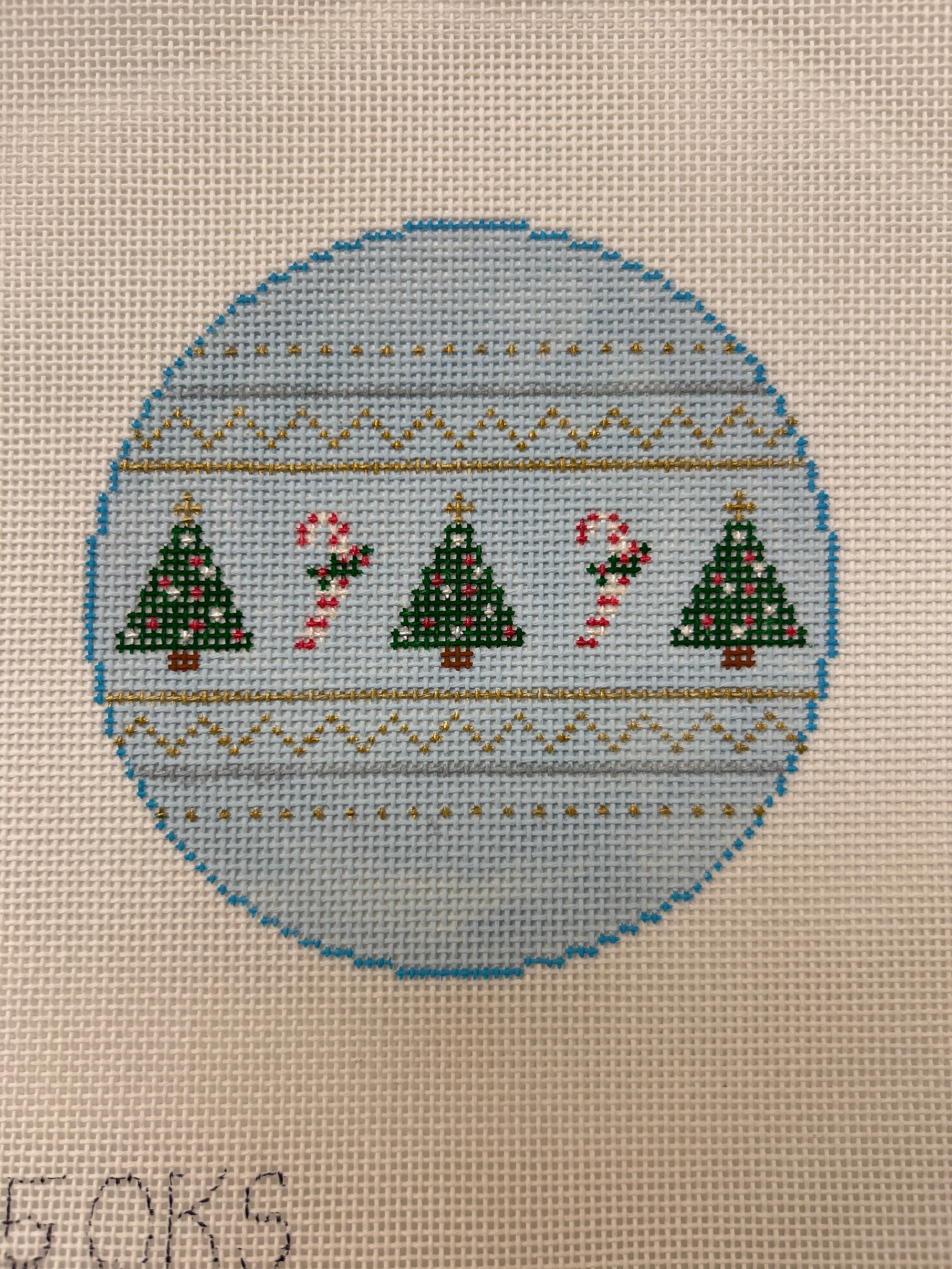 Candy Cane and Tree Round