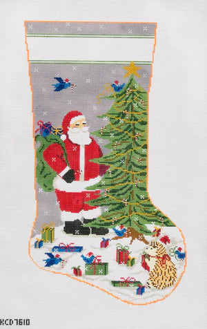 Santa with Forest Friends Stocking KCD7610