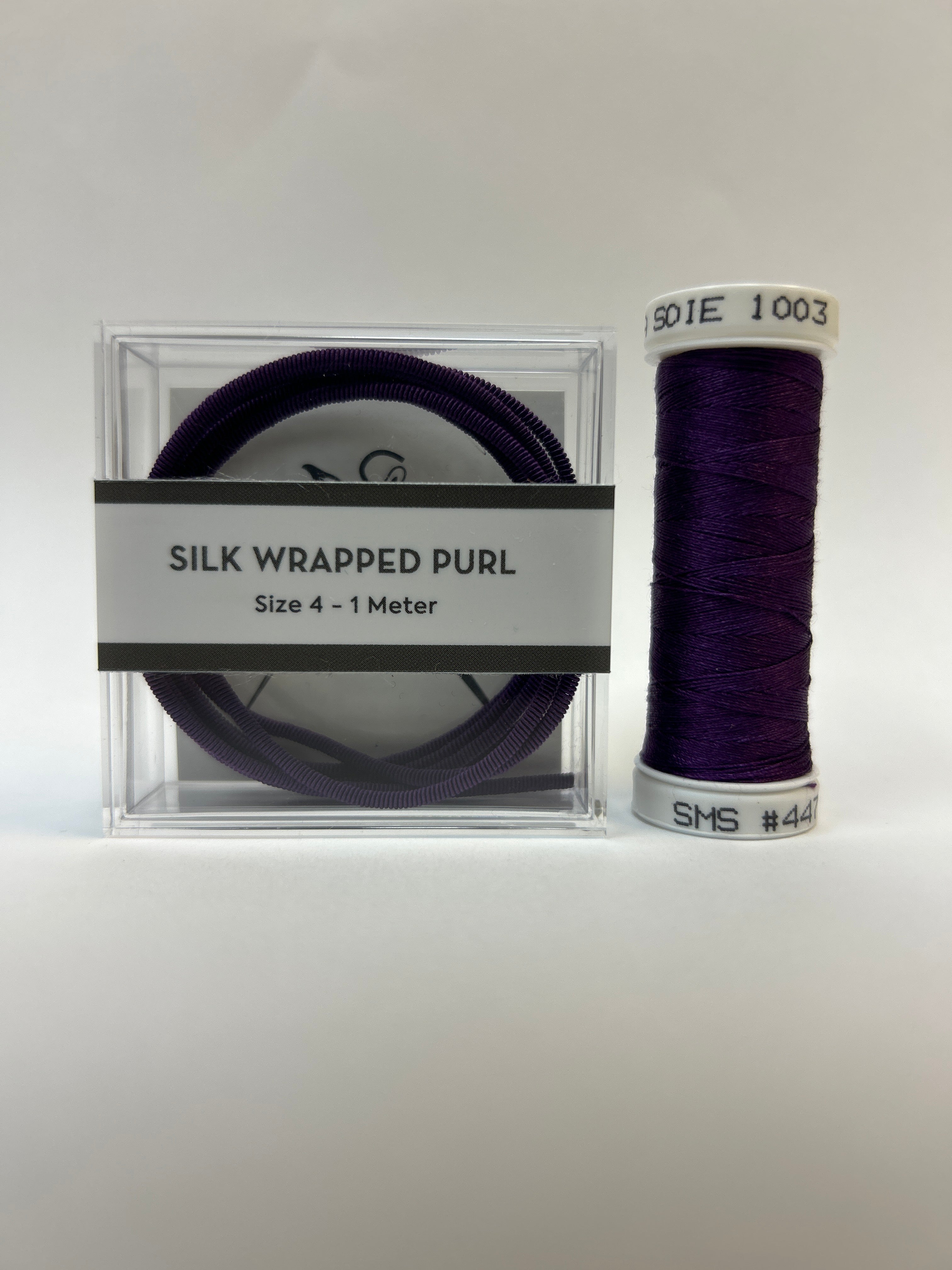 Silk Wrapped Purl Size 4 with Couching Thread