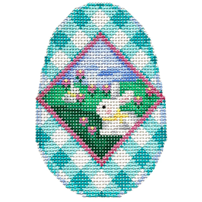 Bunny Scenic/Gingham Egg - ATeg341