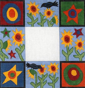 Blackbird & Sunflower Primitive Frame F-205
