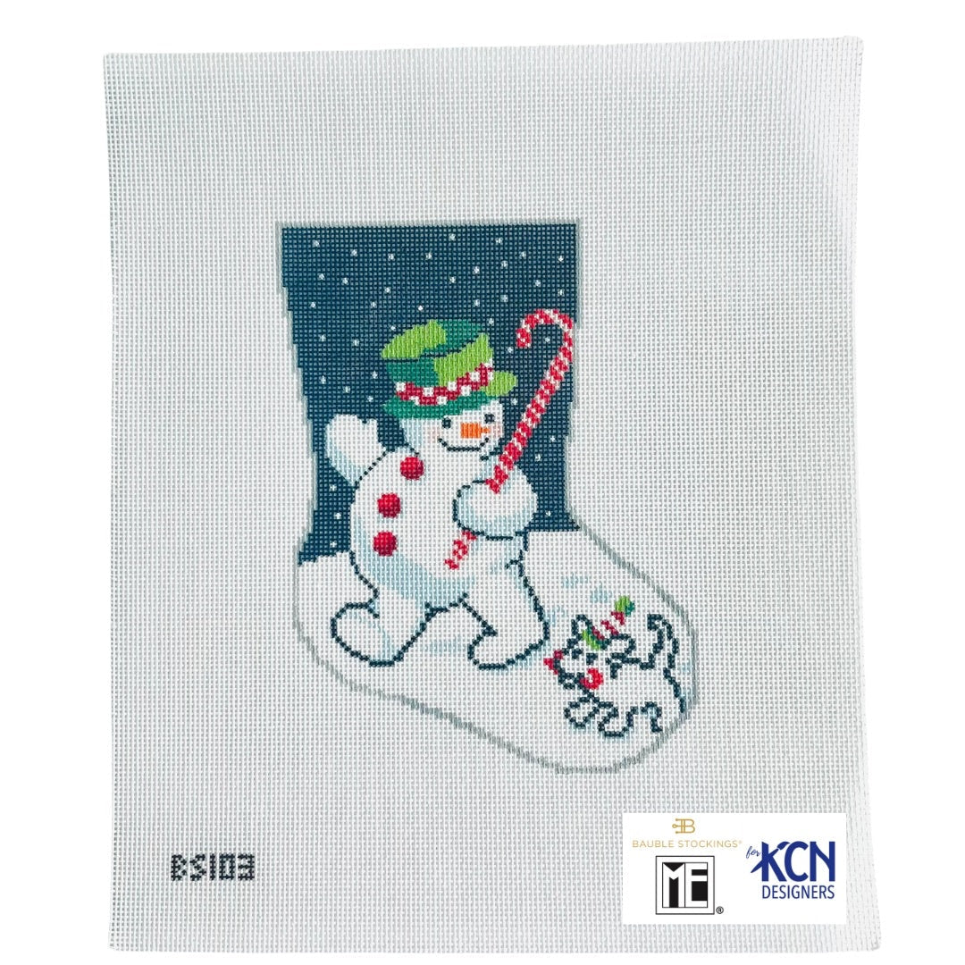 Snowmen Ornament Sized Bauble Stocking Canvas BS103