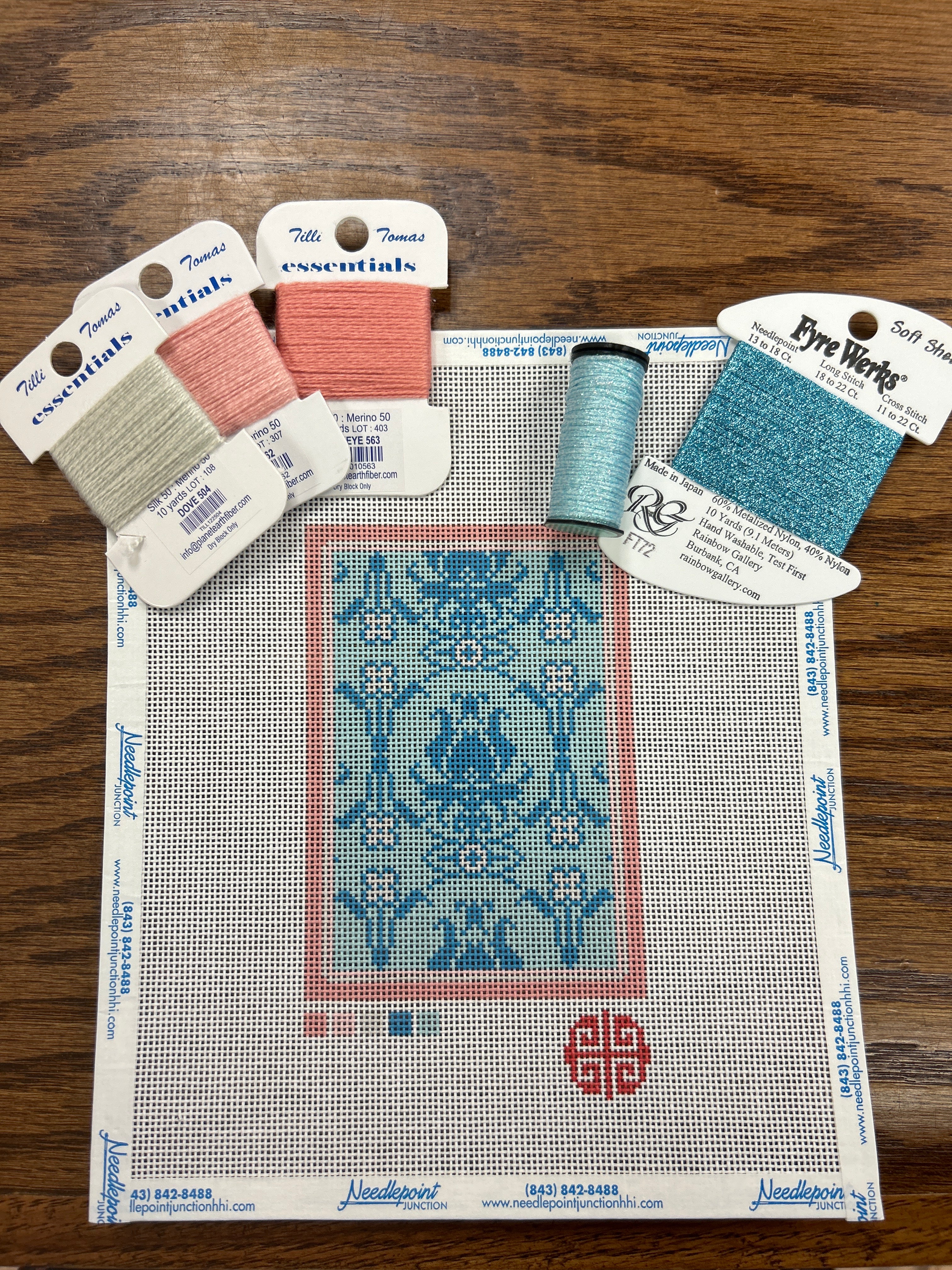 Blue Damask Passport Cover KIT