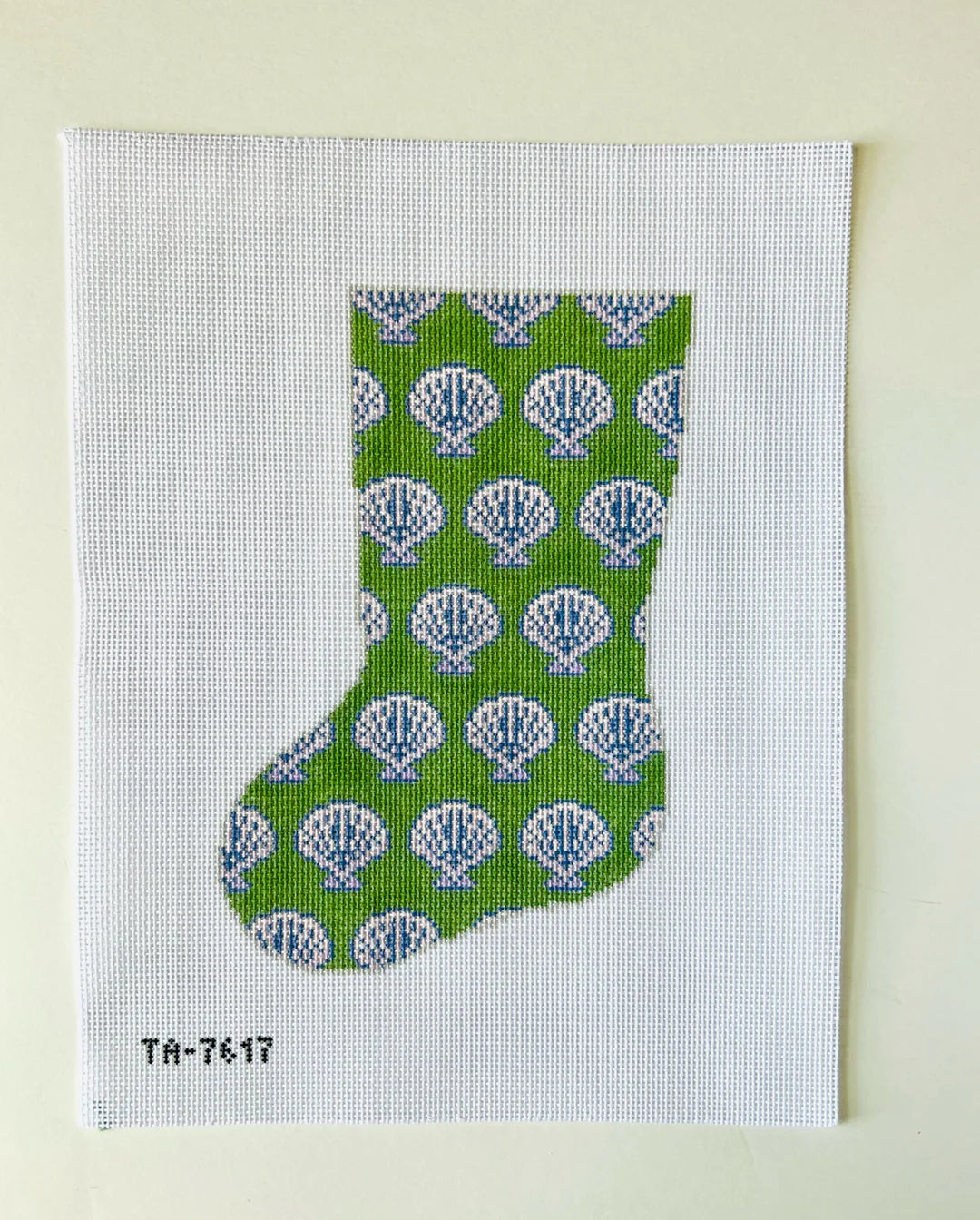 Scallops and Lavender Midsize Stocking Canvas TA7617