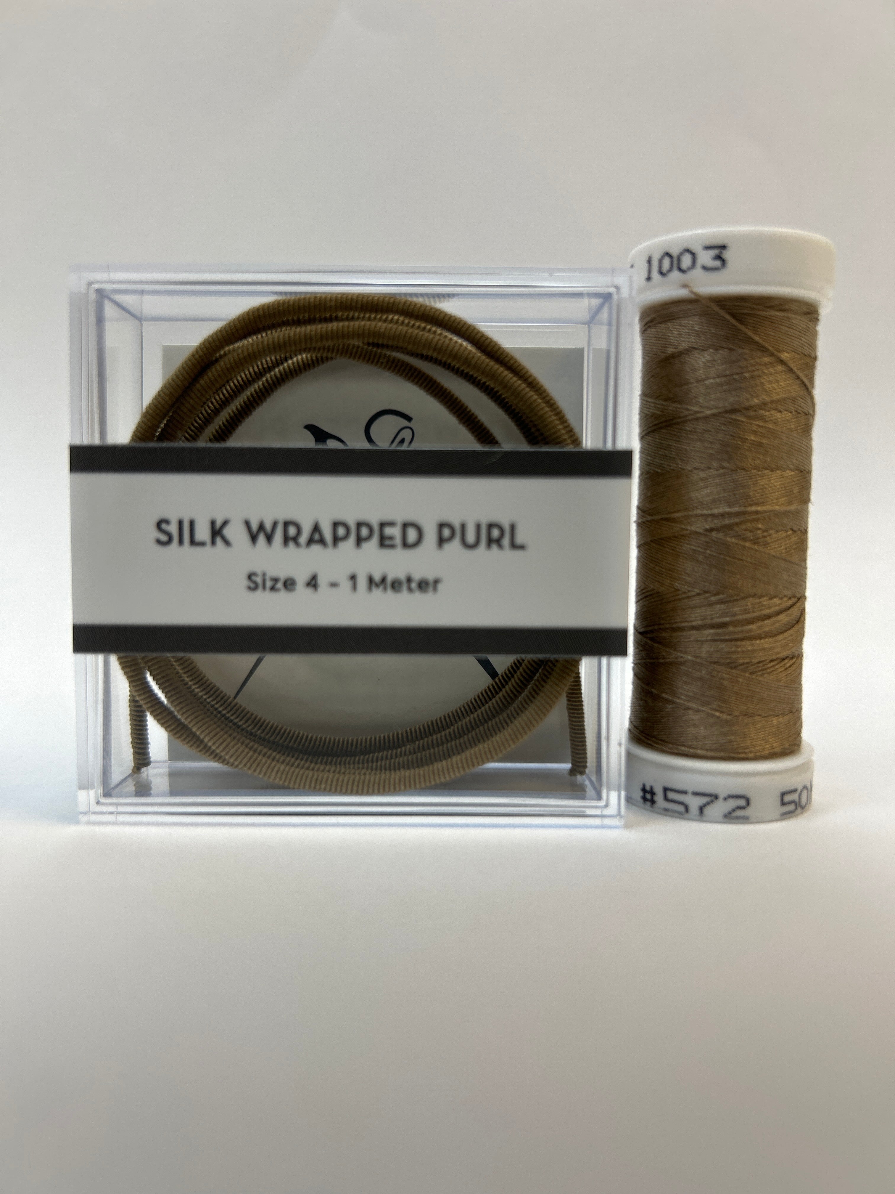 Silk Wrapped Purl Size 4 with Couching Thread