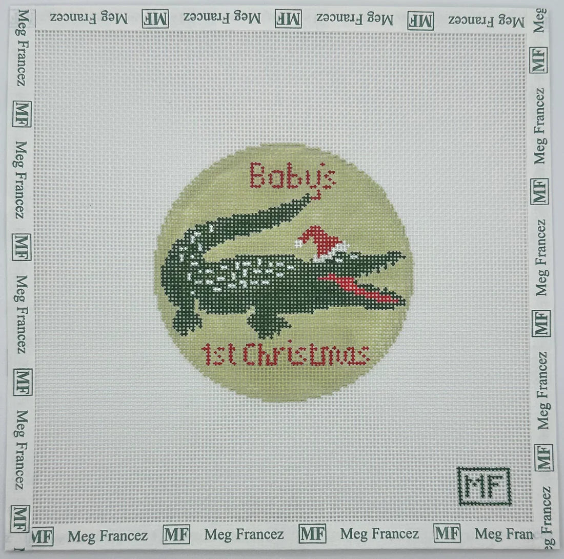 Alligator Baby's First Christmas Green