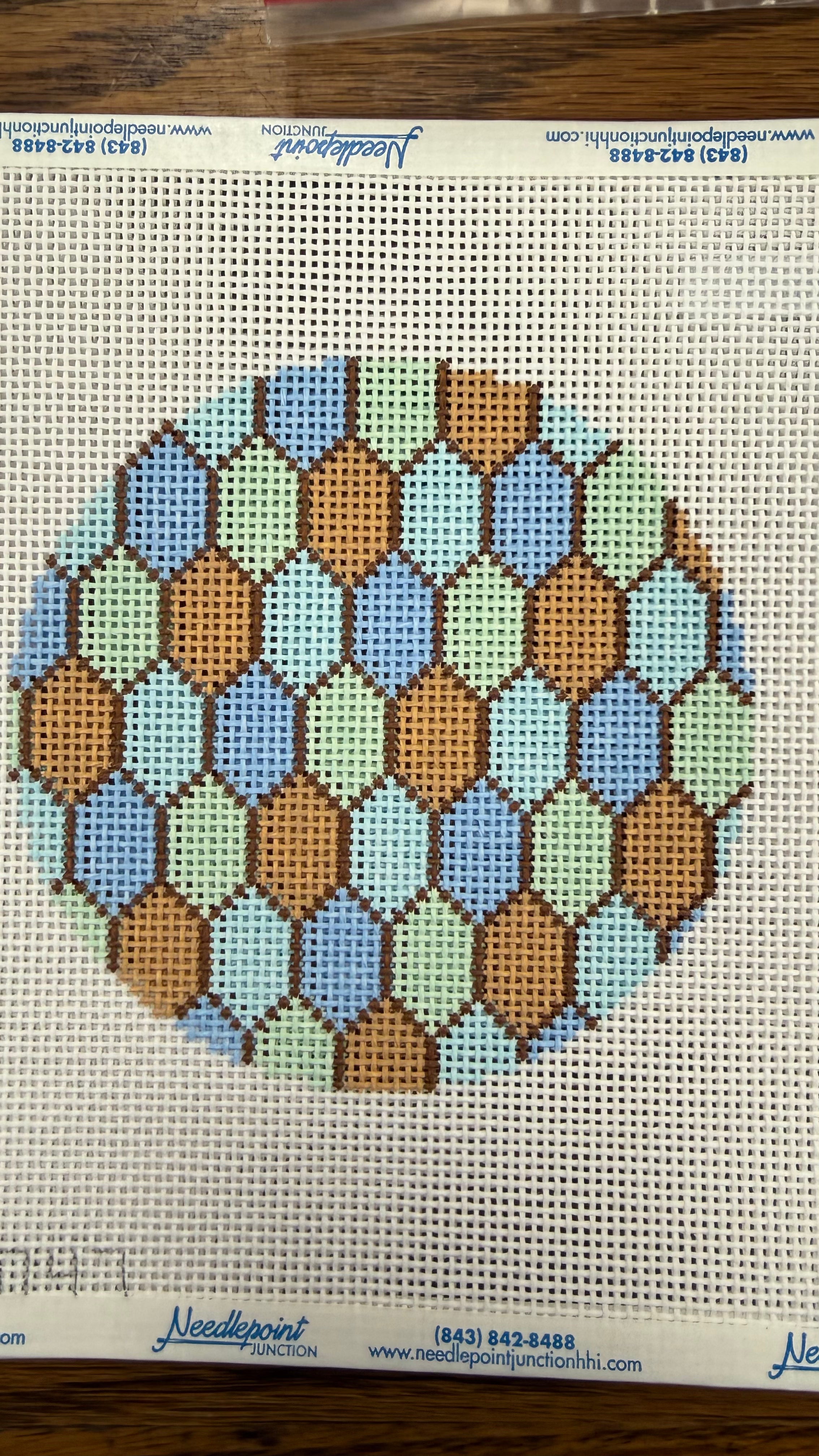 Art Deco Blue Green and Brown