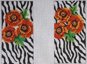 Zebra with Orange Poppies G-137 ,  TMC Trunk Show