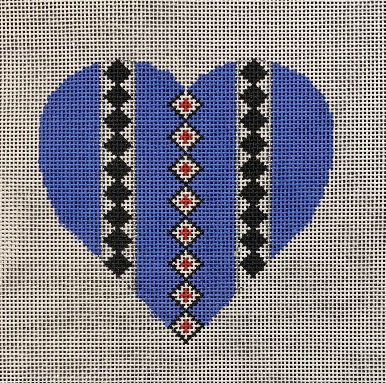Periwinkle Heart with Diamonds H-31