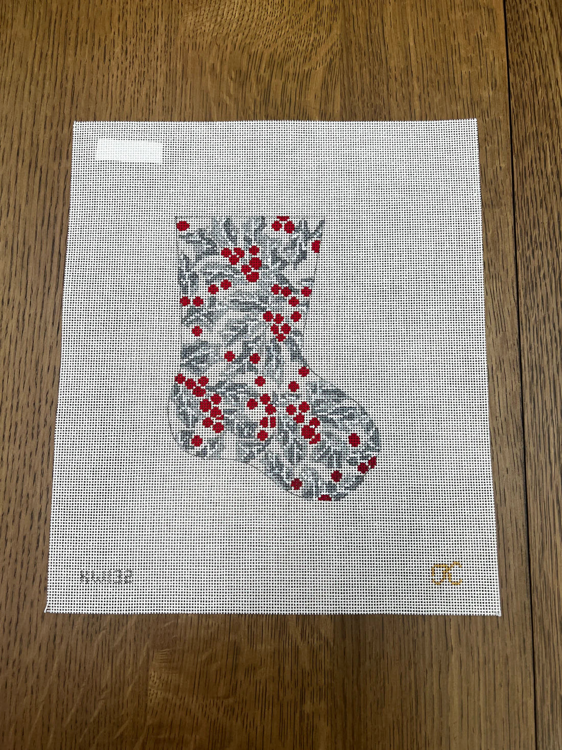 Silver Holly Mini Stocking KW132