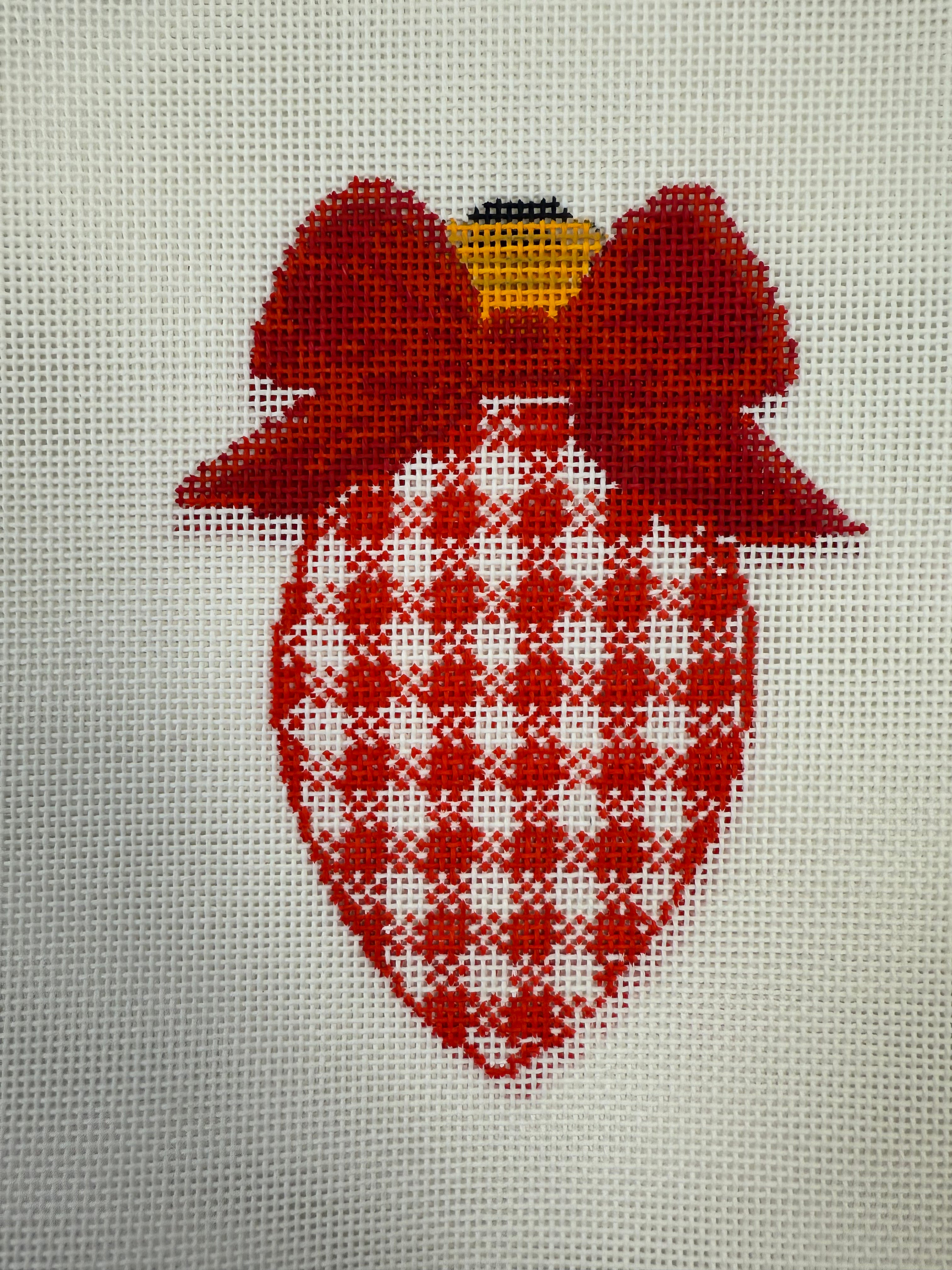 Gingham Red Bow BW228INBL