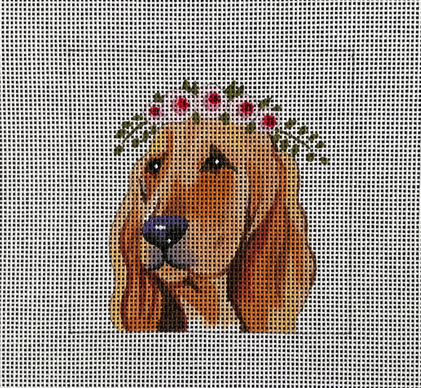 Bloodhound w floral crown insert COP - IN091