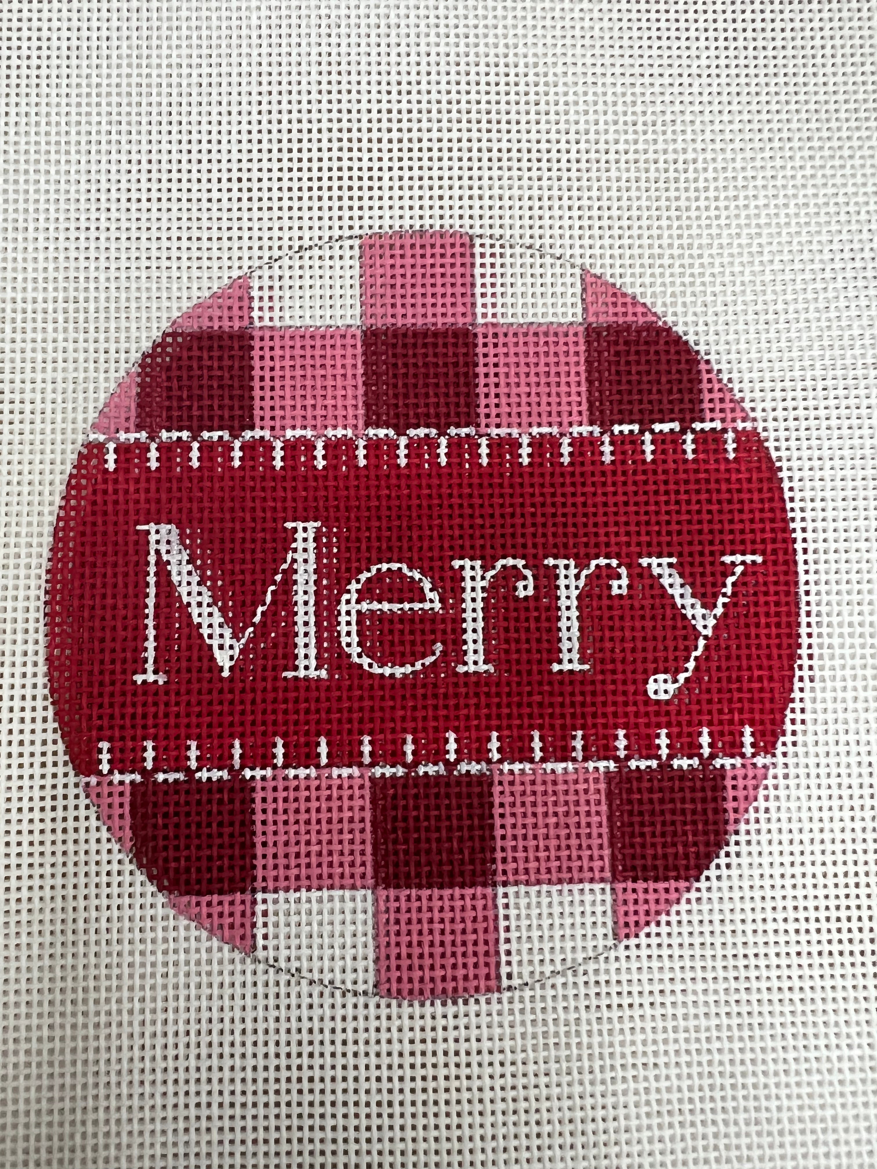 Merry Red Gingham Round X436