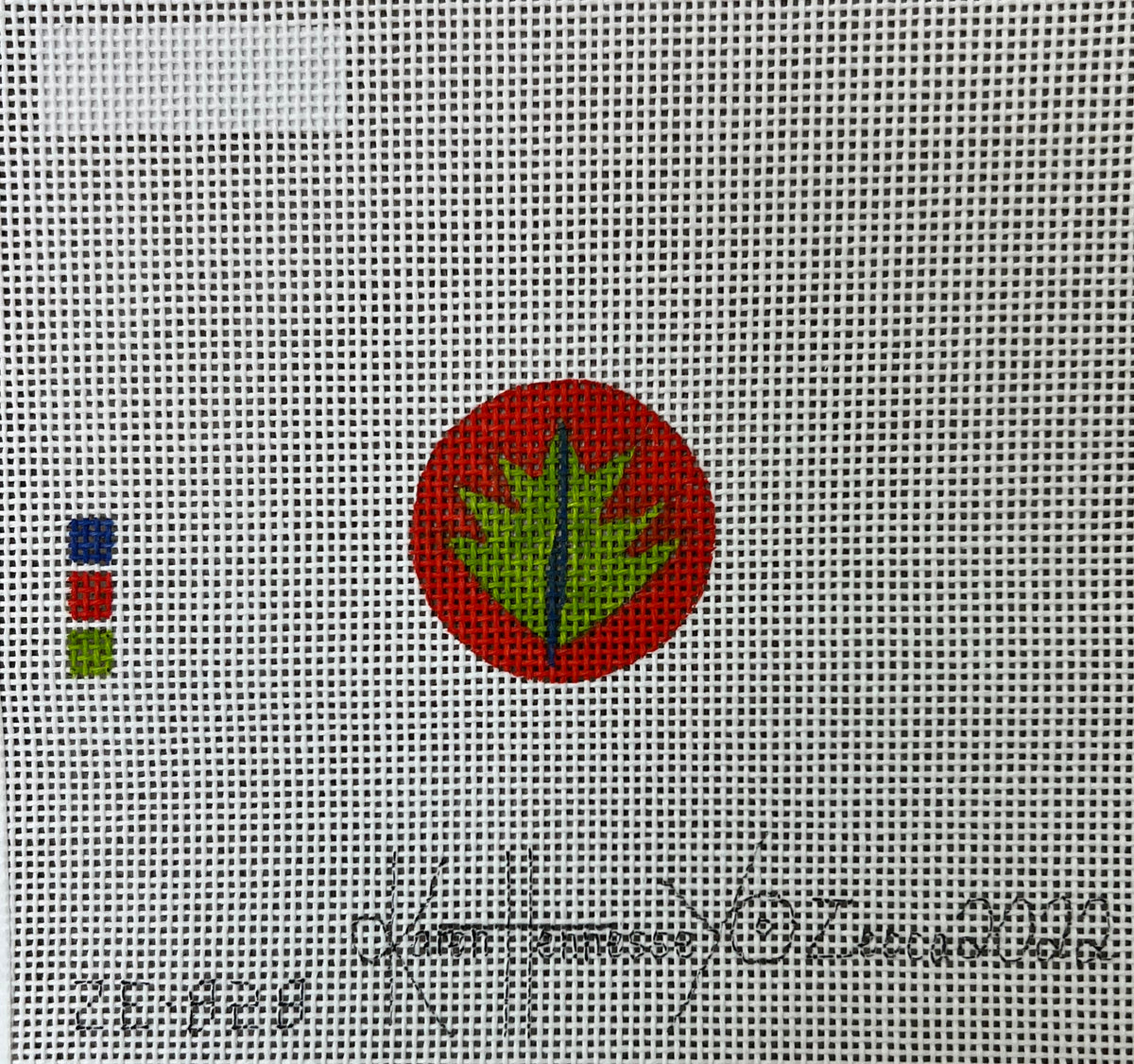 Green Leaf Key fob ZE828 — Needlepoint Junction