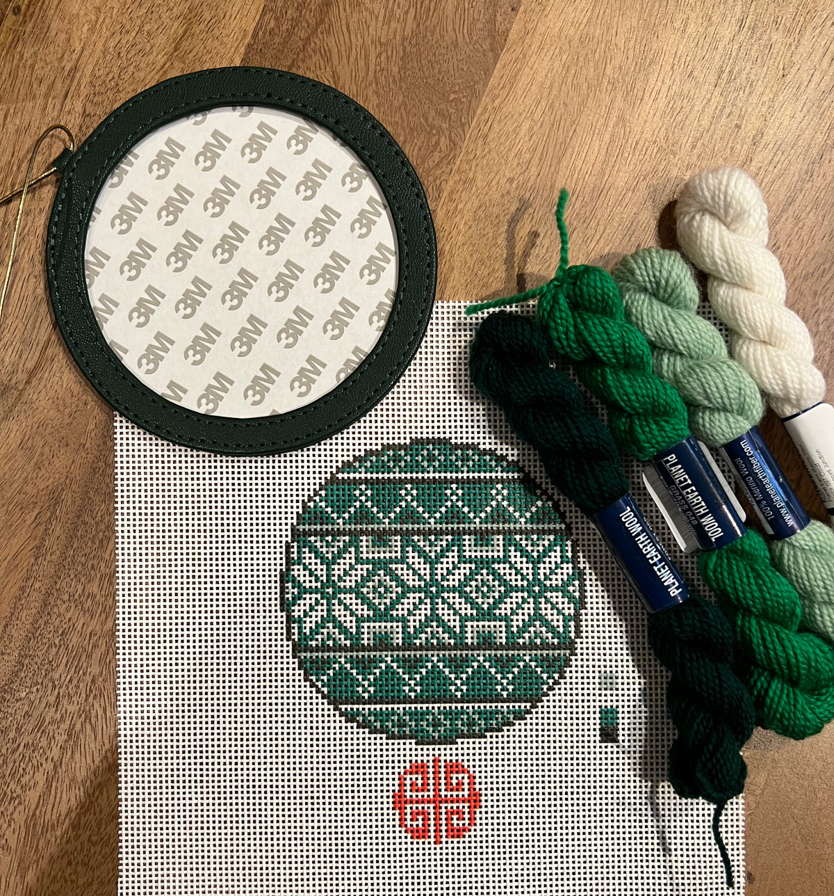 Green Fair Isle Ornament, SitchBreak Designs — Needlepoint Junction
