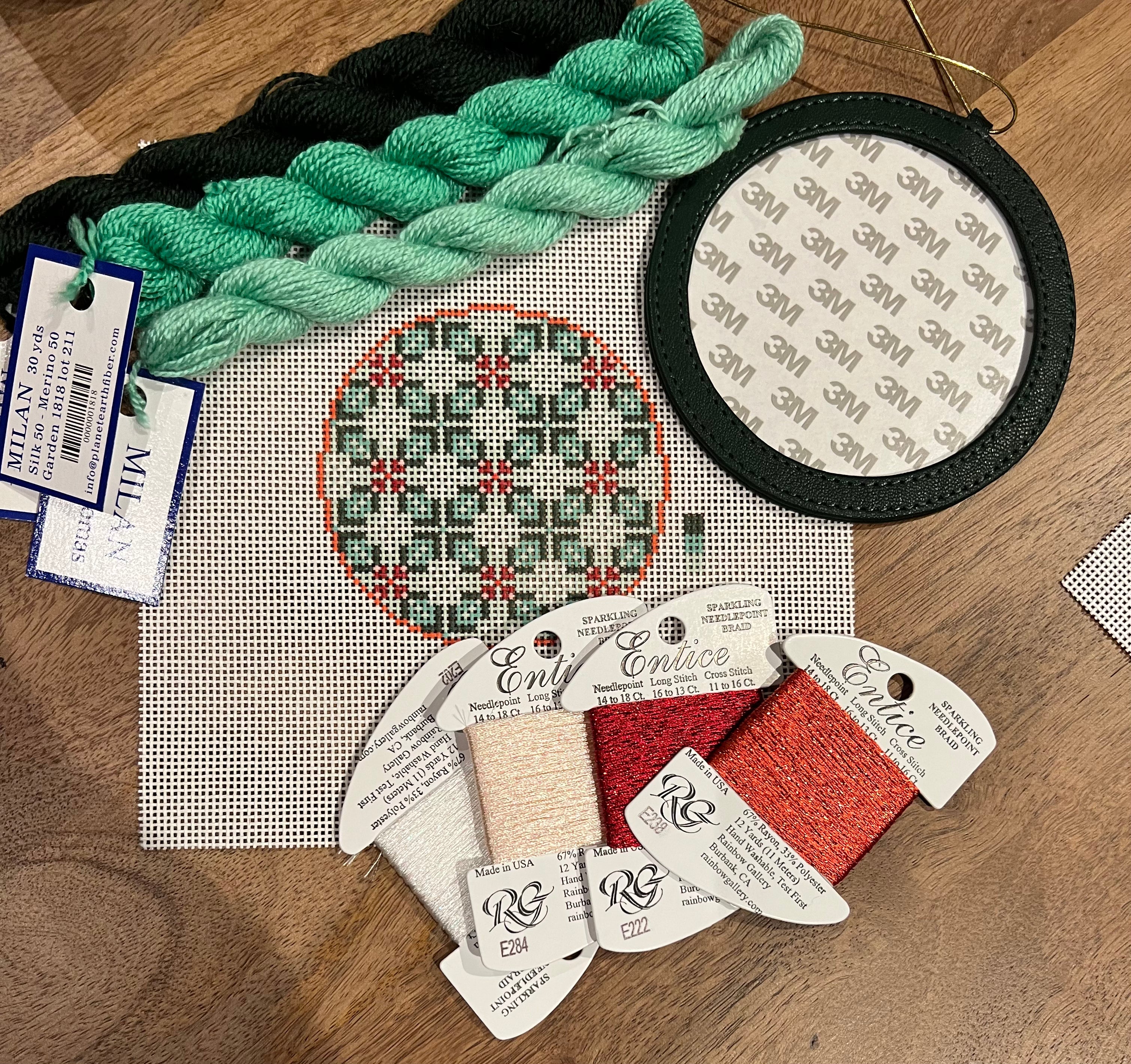 Holly Ornament Kit Stitch - Break Designs — Needlepoint Junction