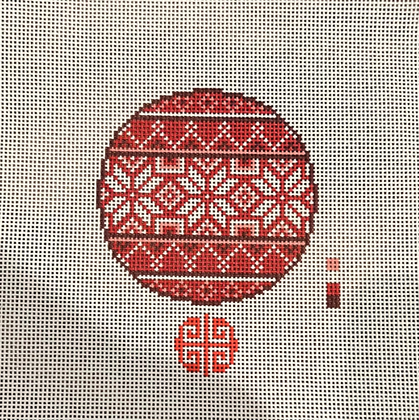 Red Fair Isle Ornament  Stitch-Break Designs