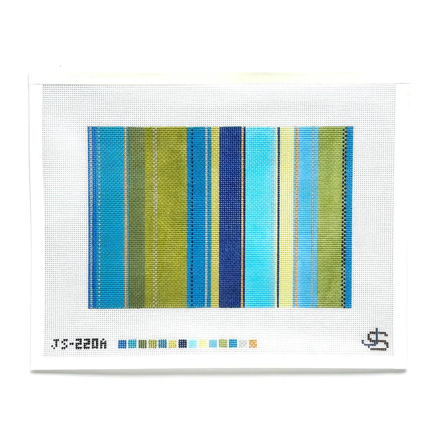 Tufted Stripe clutch - blue and green JS-220A