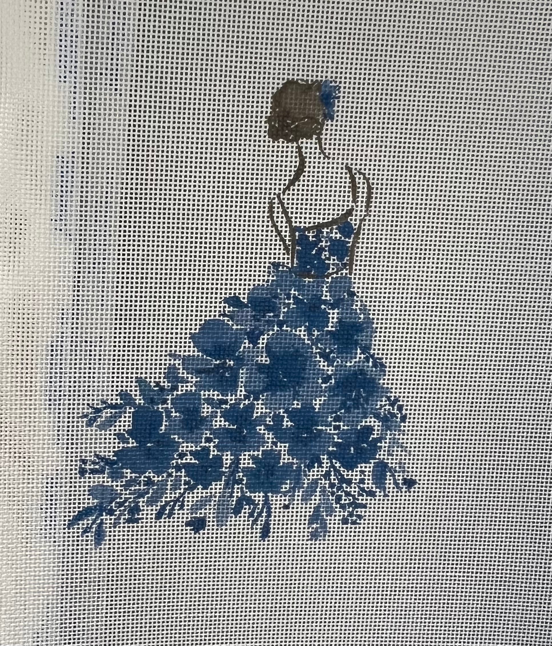 Lady w/ Blue Floral ECT876c
