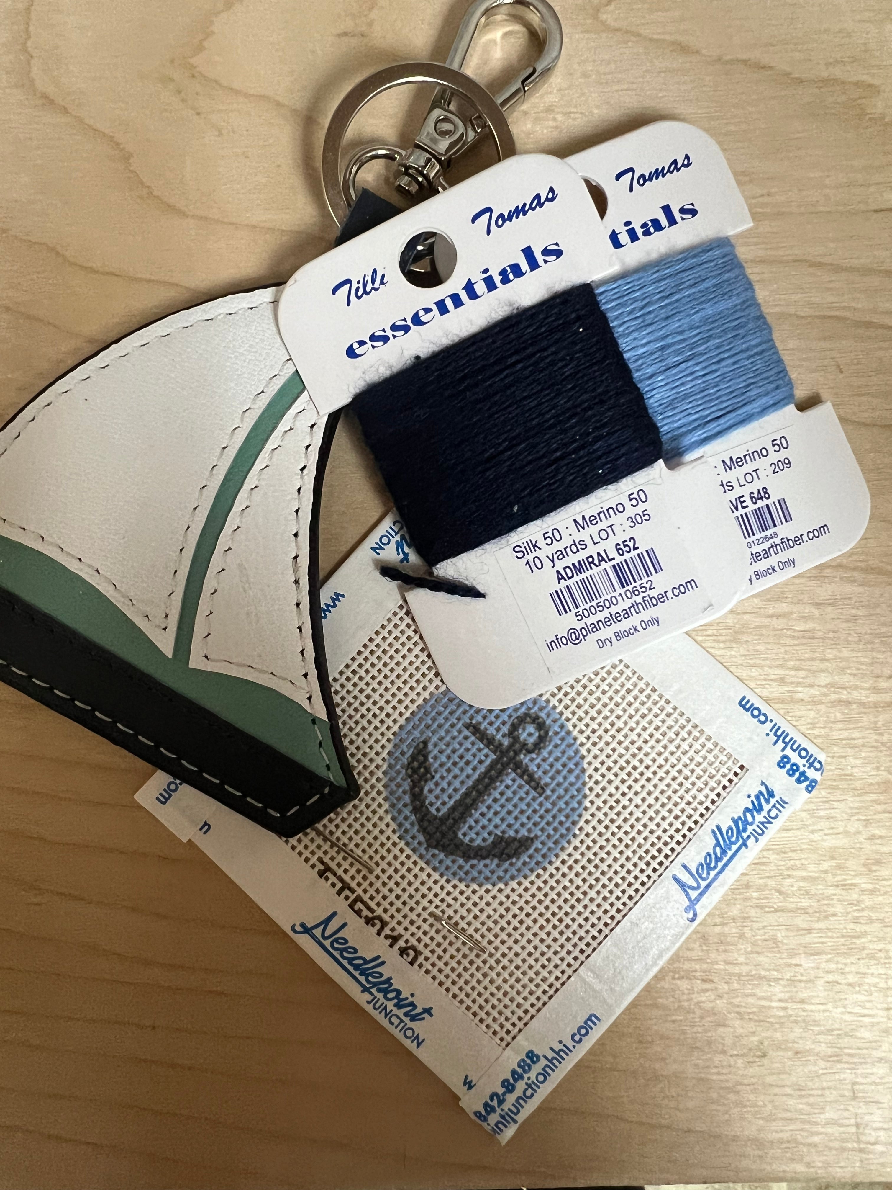 Sailboat fob with Anchor Canvas and threads