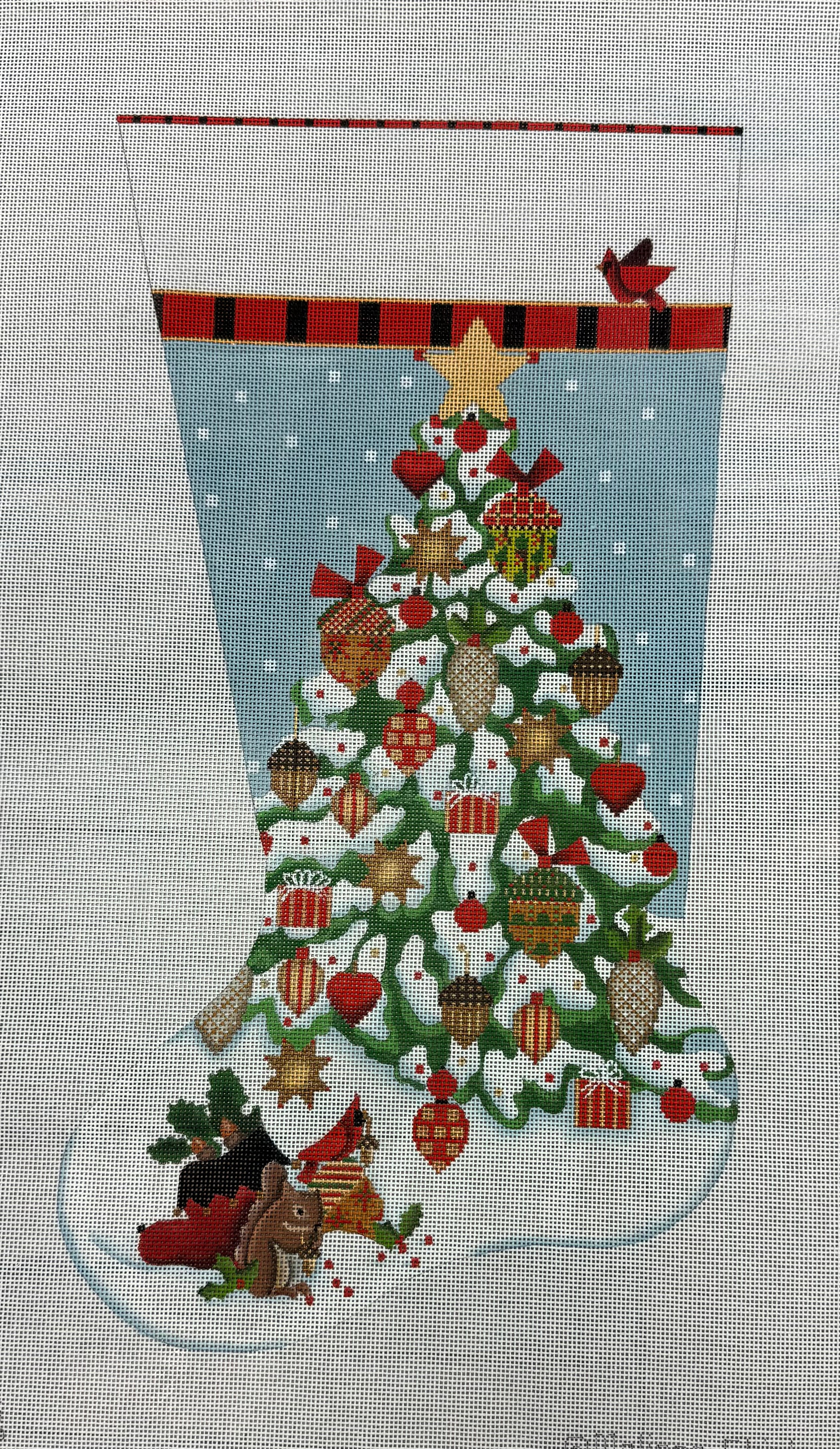 Acorn Tree Stocking Canvas 2045