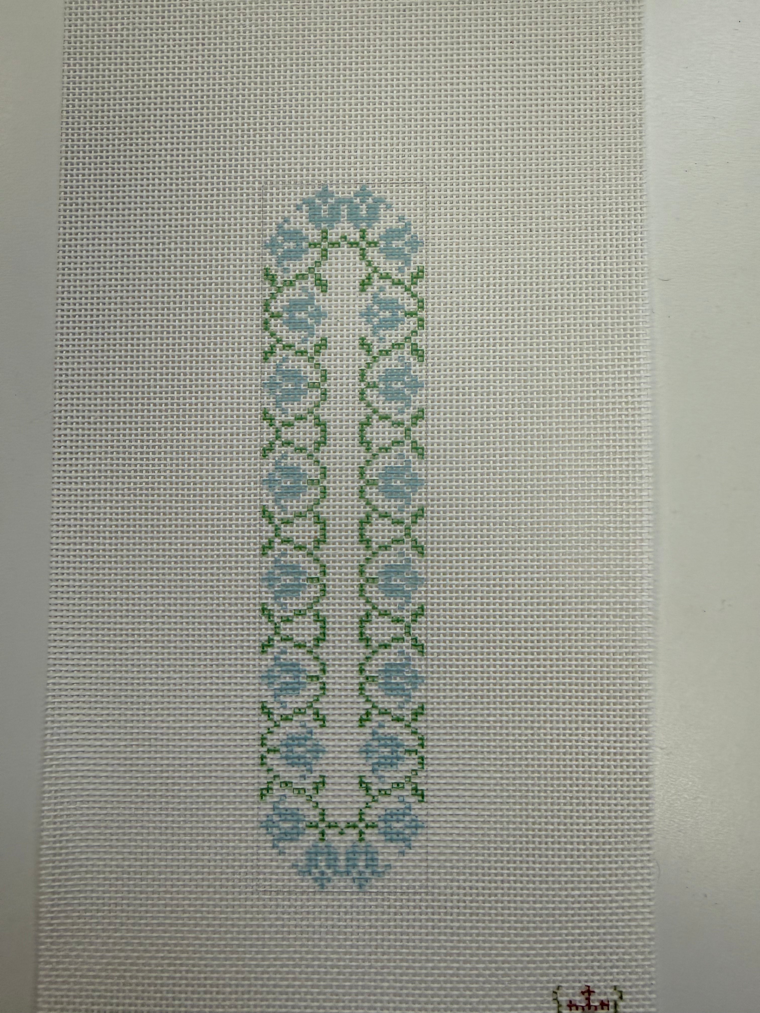 Blue and Green Floral Bookmark Canvas