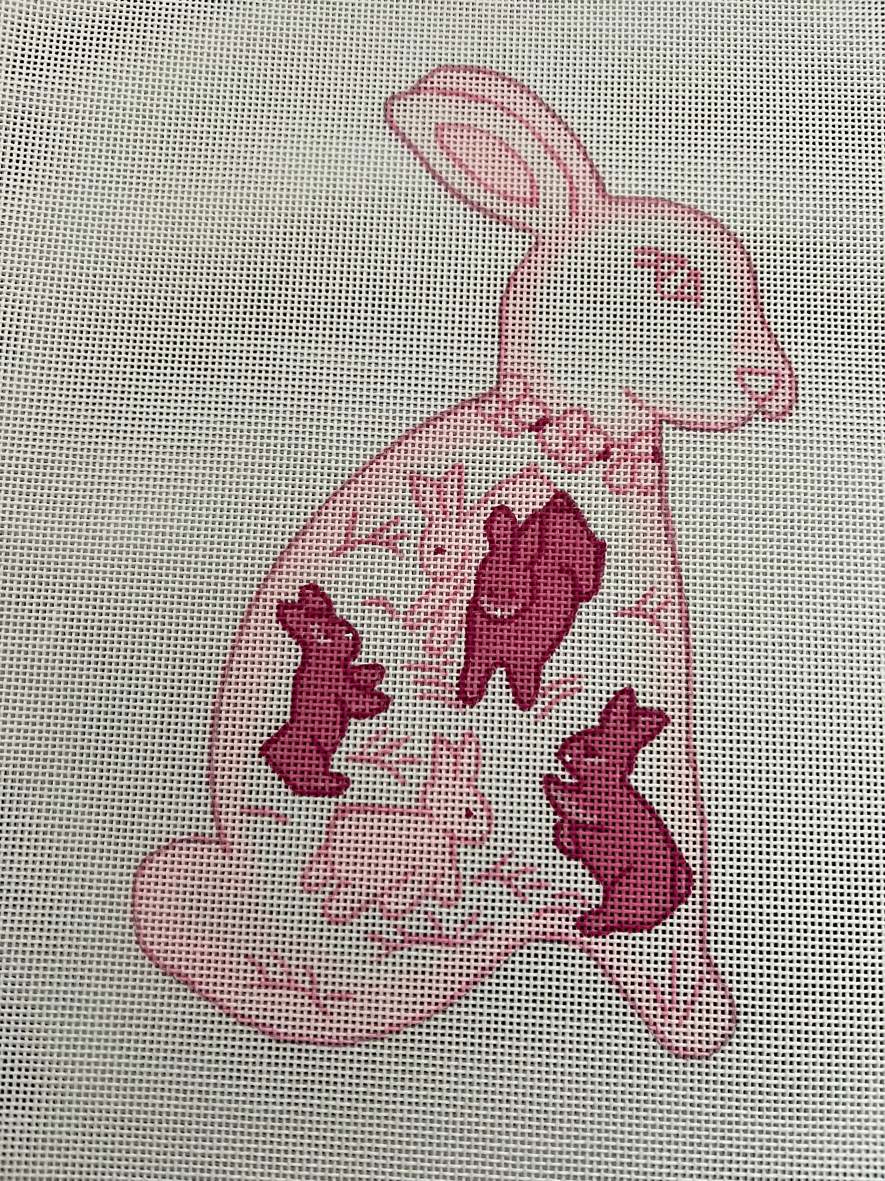 Large Mama  Pink Hare with pink Collar